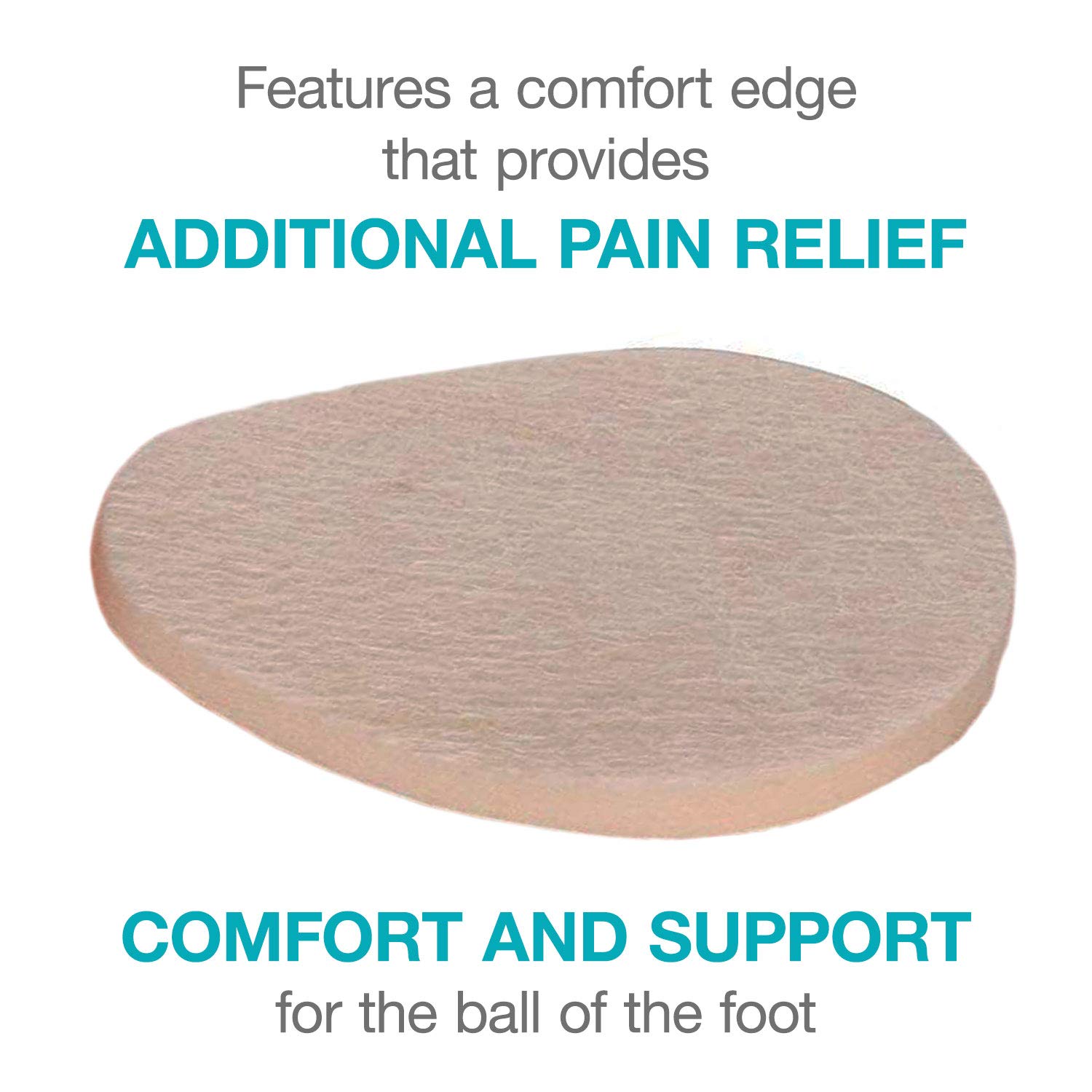 3/16” Adhesive Felt Metatarsal Foot Pads - 20-N Cushioning for Ball of Foot Pain Relief | 100 Count | Long-Lasting Protection with Skived Edge Design | Ideal for High Heels, Running Shoes & Work Boots