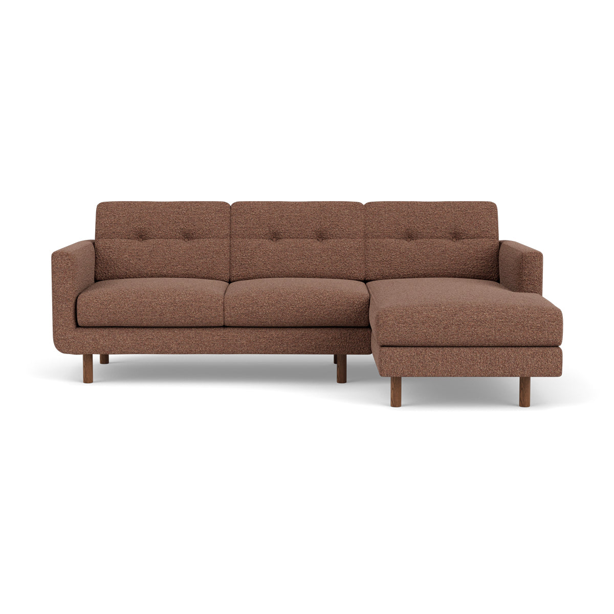 Luxury Conrad Boucle Right Chaise Sofa - Modern Upholstered Sectional Couch for Living Room, Lounge & Home Theater | Soft Chenille Fabric, Comfortable Seating for Family & Guests