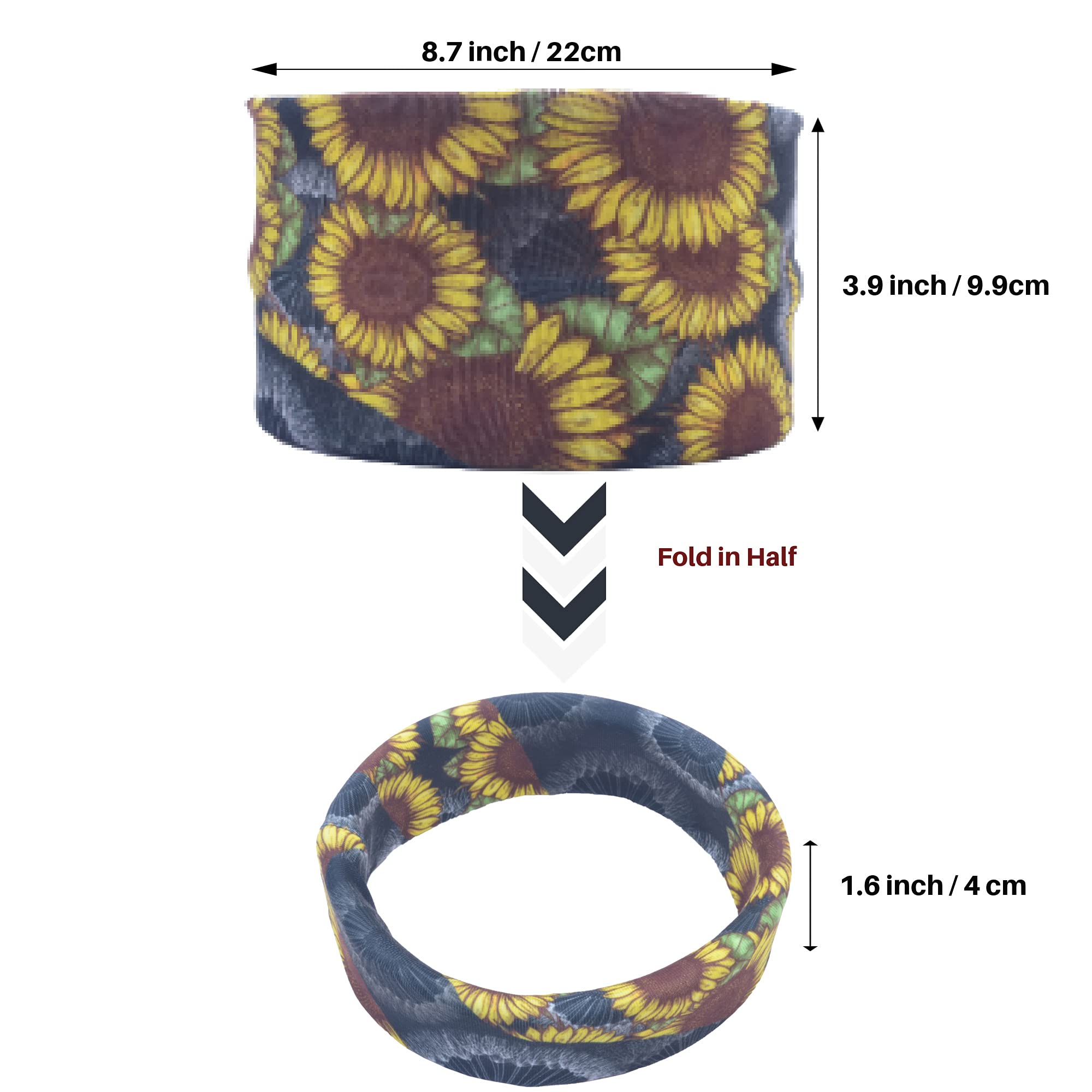 CowCow Women's Yoga Headbands - Stretchy Lightweight Sports Headband for Running, Workout & Fitness - Floral Patchwork Design for Women & Girls - Perfect for Yoga, Gym, Jogging & Outdoor Activities