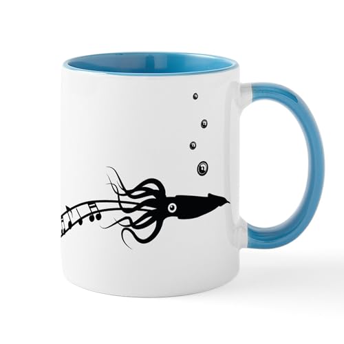 White/Blue Inside - Musical Squid Mug