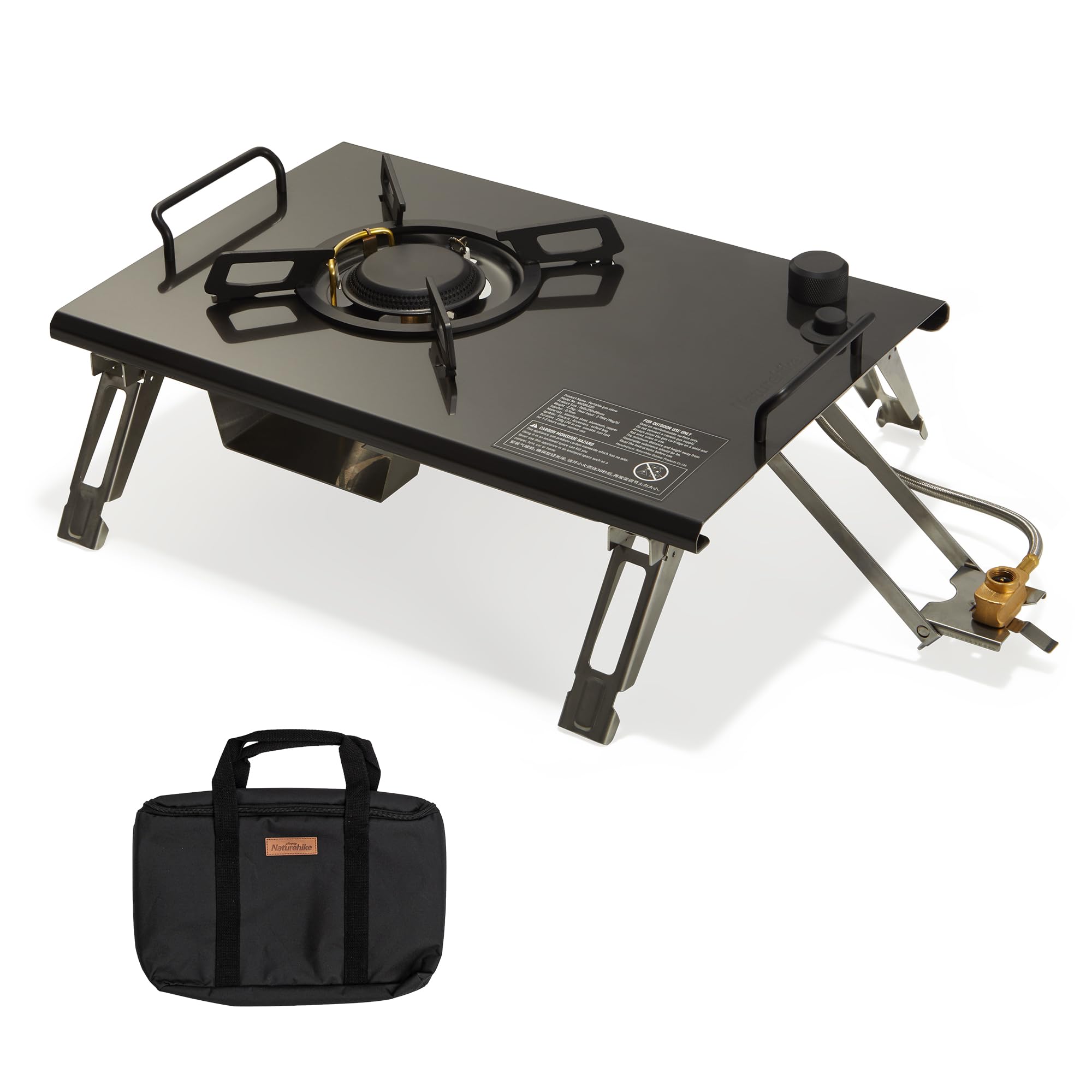Naturehike Portable Folding Isobutane Camping Stove for IGT Table - Compact Gas Burner with Carry Bag - Perfect for Outdoor Cooking, Car Camping, Tailgating & Backpacking Adventures
