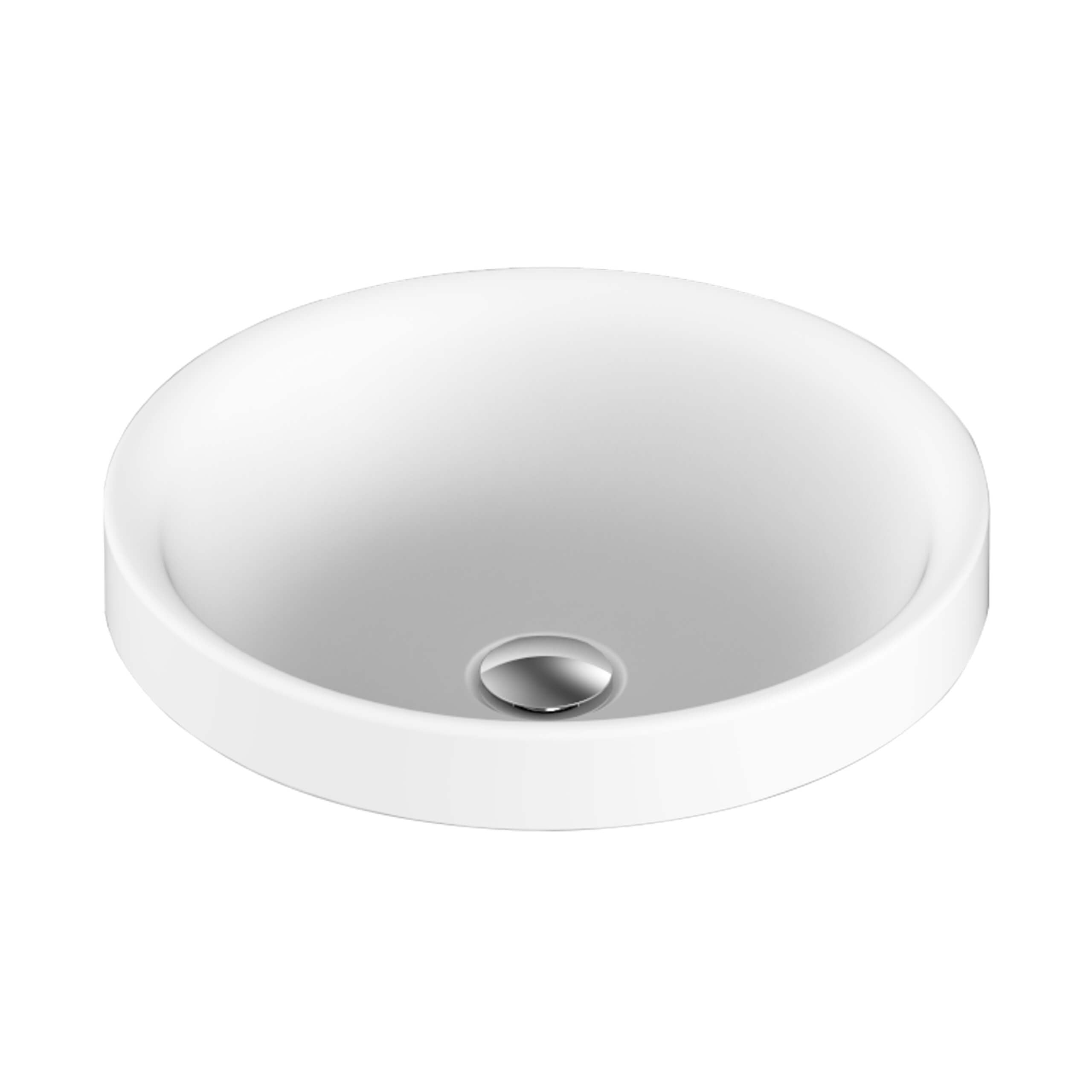 ADP Respect Semi Inset Bathroom Sink - Gloss White Porcelain Basin for Modern Vanity | Perfect for Small Bathrooms & Powder Rooms
