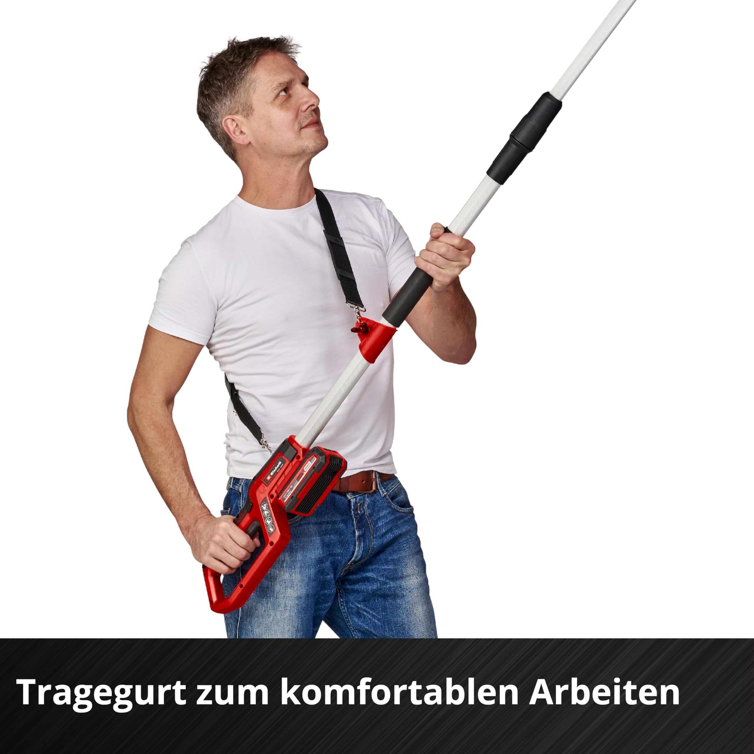 Einhell GC-LC 18/20 Li T-Solo Cordless Pole Chainsaw - 18V Lithium-Ion Battery (Not Included), 20cm Bar Length, 30° Tiltable Motor Head, Extension Pole, Metal Gear - Perfect for Tree Trimming, Pruning & Yard Maintenance
