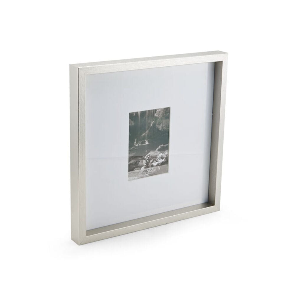 16x16 Silver Gallery Picture Frame with 5x7 Mat - Perfect for Displaying Photos, Artwork, and Certificates in Home, Office, or Gallery Settings