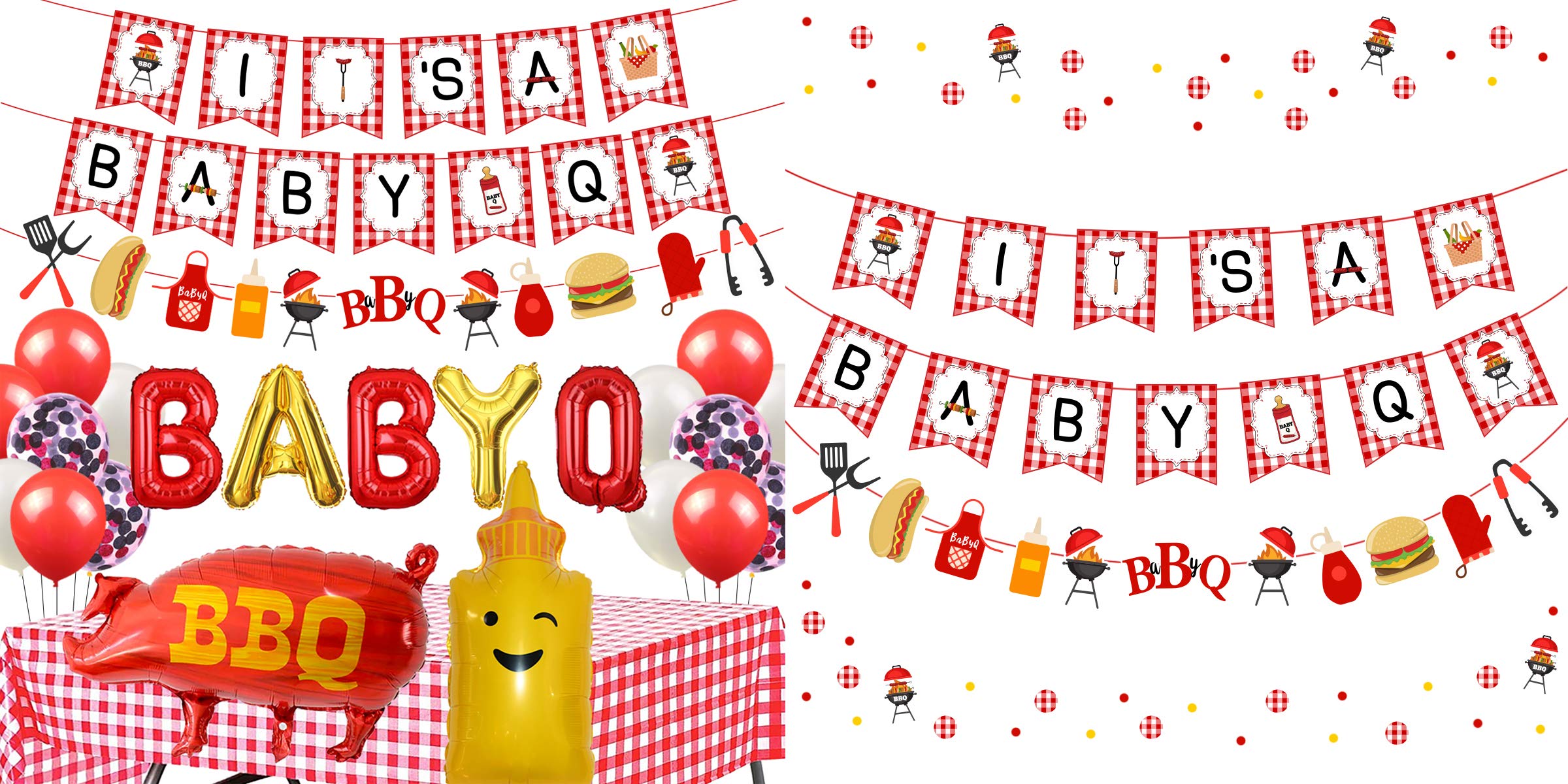 Baby Q Party Decorations Set - BBQ Baby Shower Banner & Decor Bundle for Outdoor Celebrations & Gender Reveal Parties