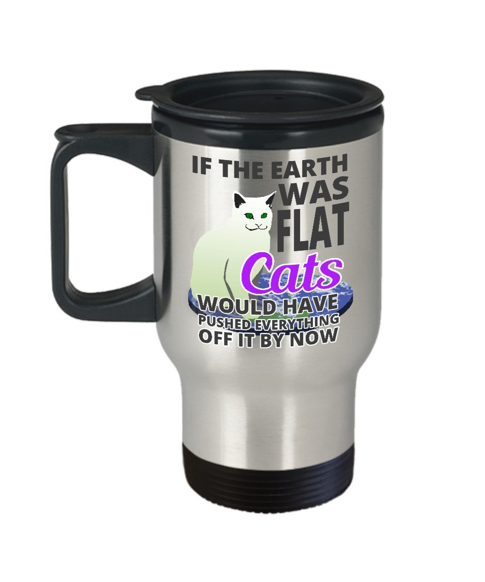 If The Earth Was Flat Cat Mug - Funny Novelty Coffee Cup for Cat Lovers | Perfect for Home, Office & Travel Gifts
