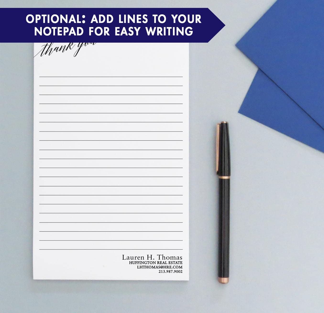 Premium Personalized Business Notepads for Professionals - 5.5x8.5in Real Estate Agent Stationery, 50 Sheets - Perfect for Office, Client Meetings & Professional Correspondence