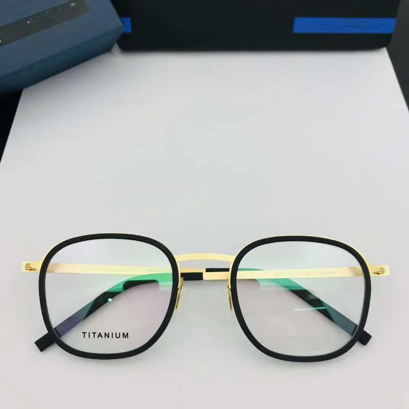 Aimee Unisex Full Rim Square Screwless Titanium Acetate Eyeglasses 9781 - Lightweight Durable Frame for Reading, Work & Everyday Use