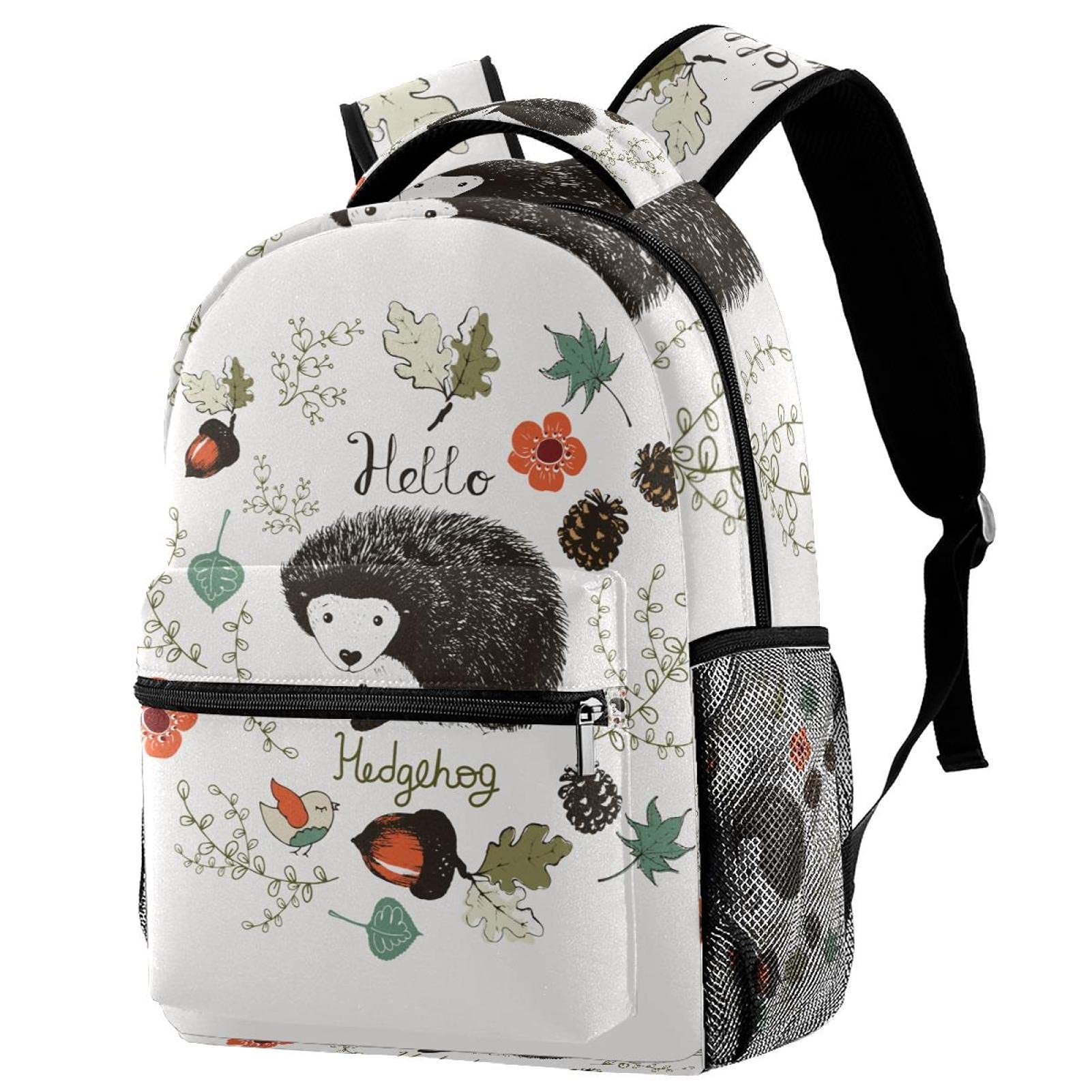 Hello Hedgehog Backpack for Students - Cute School Backpack for College, Travel & Daily Use - Lightweight Shoulder Bag with Laptop Compartment - Perfect for School, Work & Outdoor Adventures