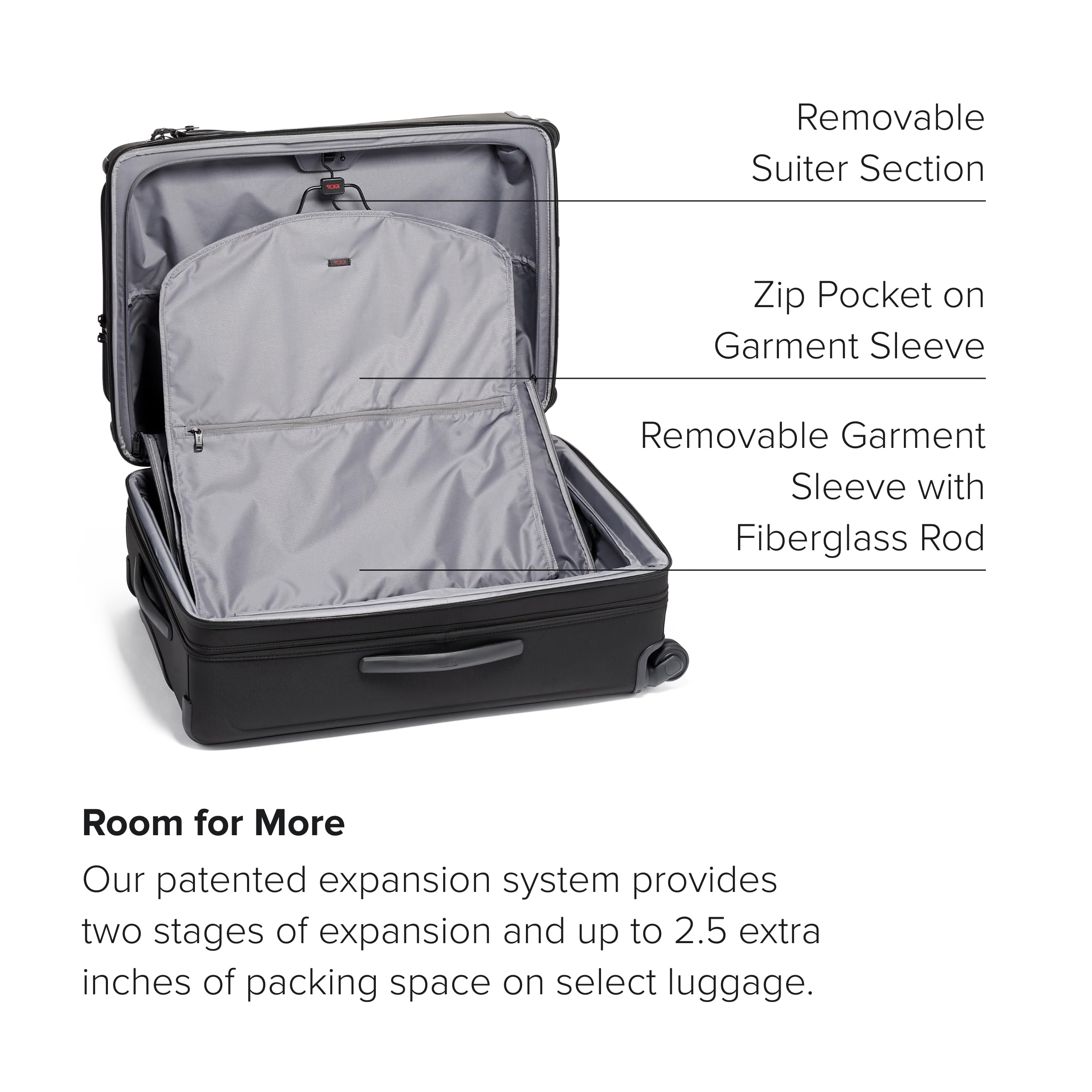 TUMI Alpha 3 Medium Expandable 4-Wheel Luggage - Durable Carry-On Suitcase for Business Travel & Weekend Getaways