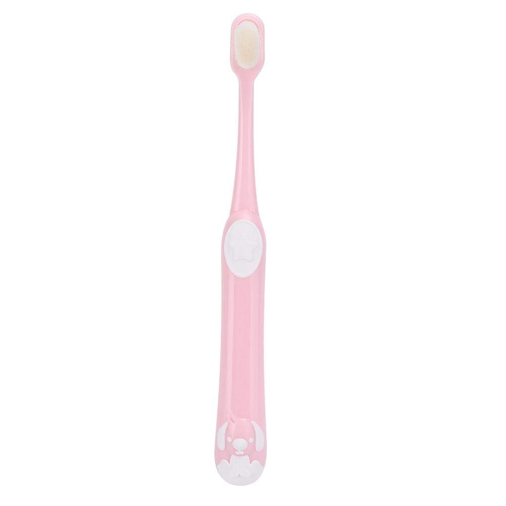 HURRISE Extra Soft Kids Toothbrush - Gentle Silicone Tongue Brush for Sensitive Teeth & Gums - Manual Children's Toothbrush for Baby Oral Care - Pink (Perfect for Daily Brushing & Travel)