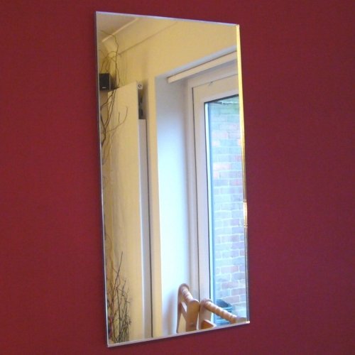 50cm x 40cm Rectangle Wall Mirror - 5mm Extra Thick Glass for Bathroom, Bedroom & Living Room Decor | Shatter-Resistant & Durable Frameless Design