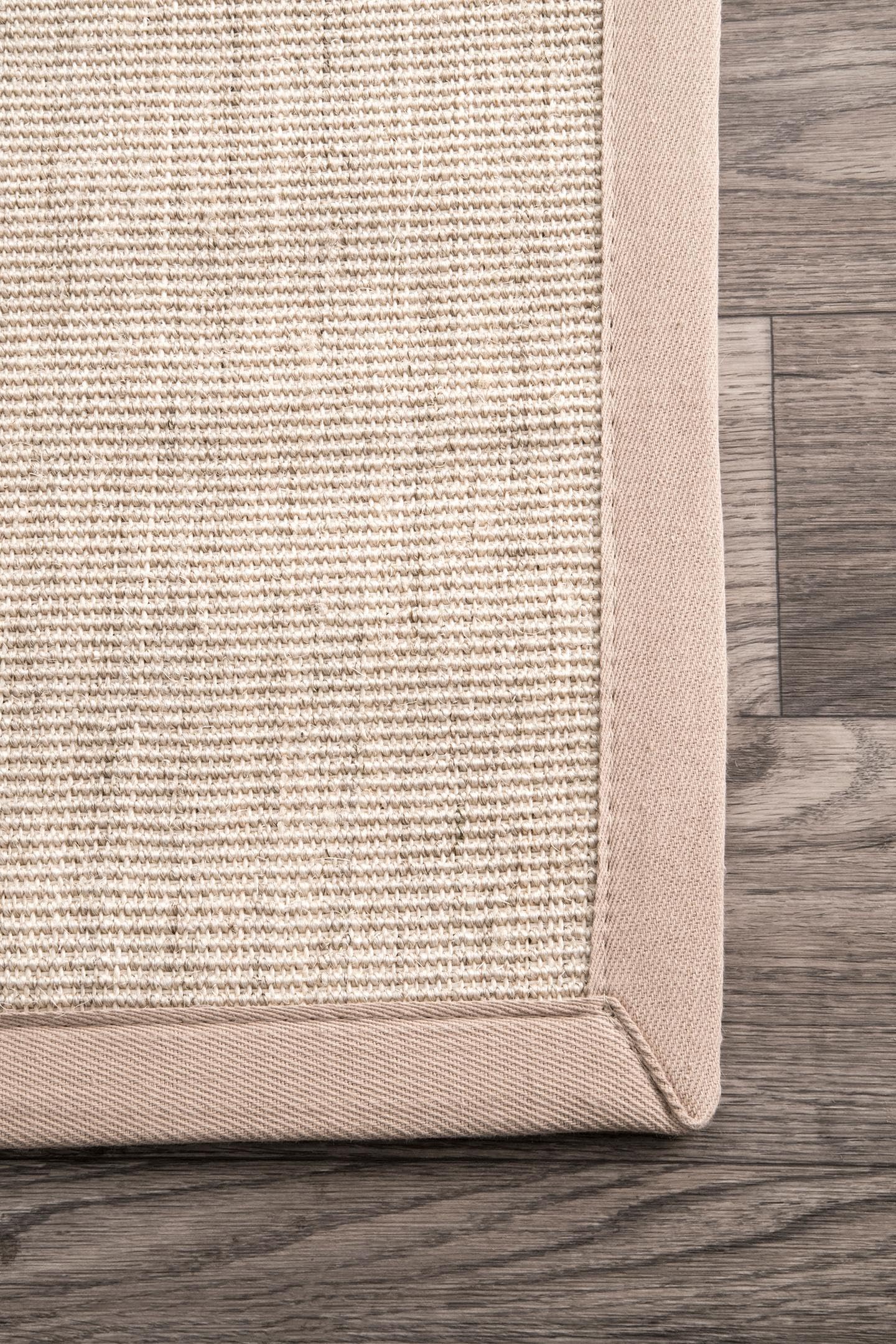 nuLOOM Bordered Maryjo Sisal Accent Rug 3x5 Feet, Natural Beige - Perfect for Living Room, Bedroom & Entryway Decor