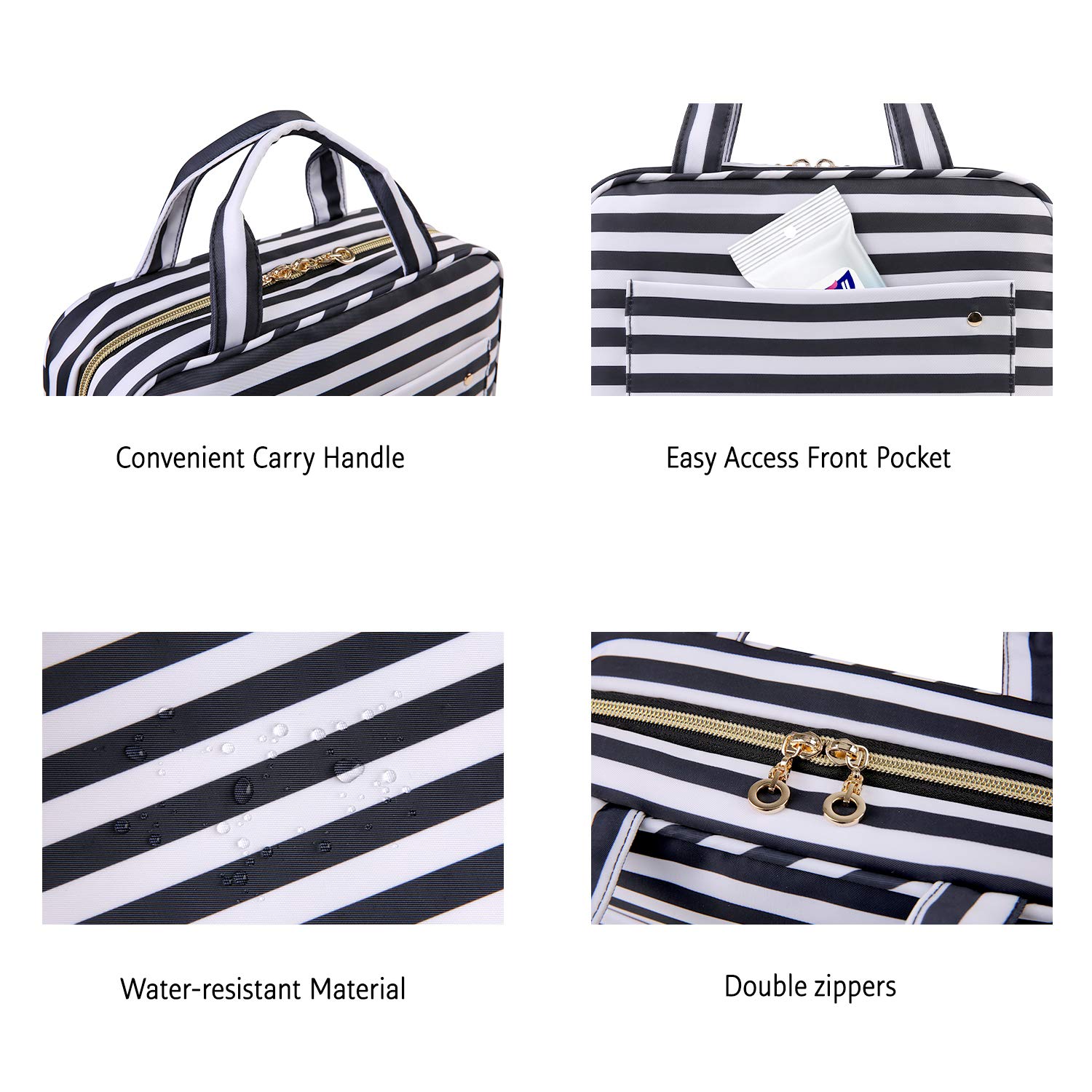 BAGSMART Hanging Toiletry Bag - Waterproof Travel Cosmetic Organizer for Makeup, Shampoo & Toiletries | Perfect for Air Travel, Camping & Gym Use