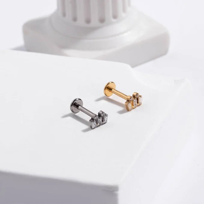 16G Titanium Cartilage Lip Stud Piercing Jewelry - Hypoallergenic Push Pin Earrings for Tragus, Helix, or Nose Piercing - Perfect for Everyday Wear or Special Occasions