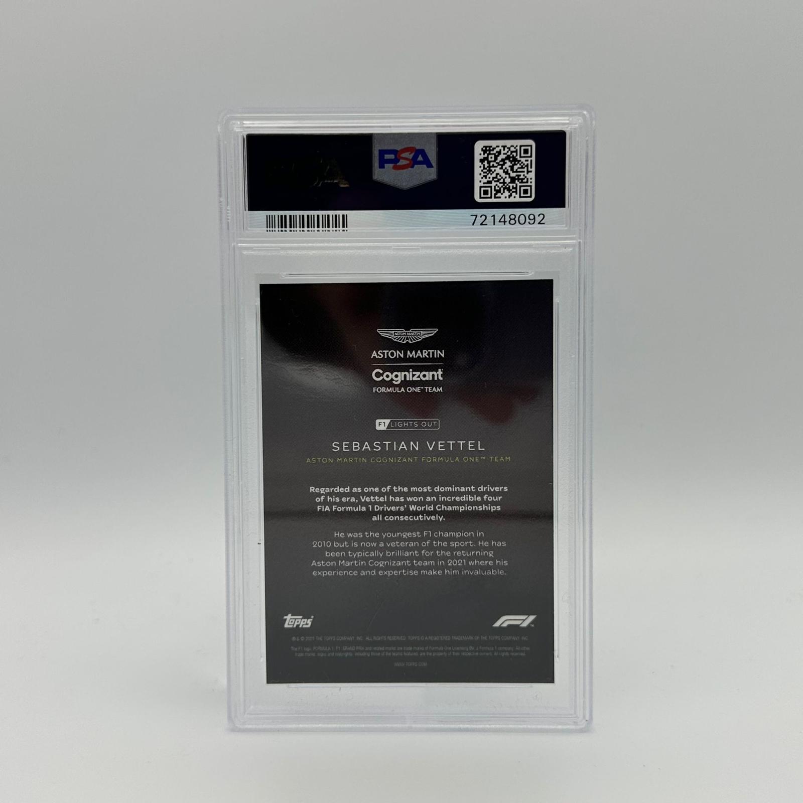 PSA 9 Graded 87/99 Sebastian Vettel Blue Parallel Racing Driver Card - Perfect for F1 Memorabilia Collectors and Sports Card Enthusiasts