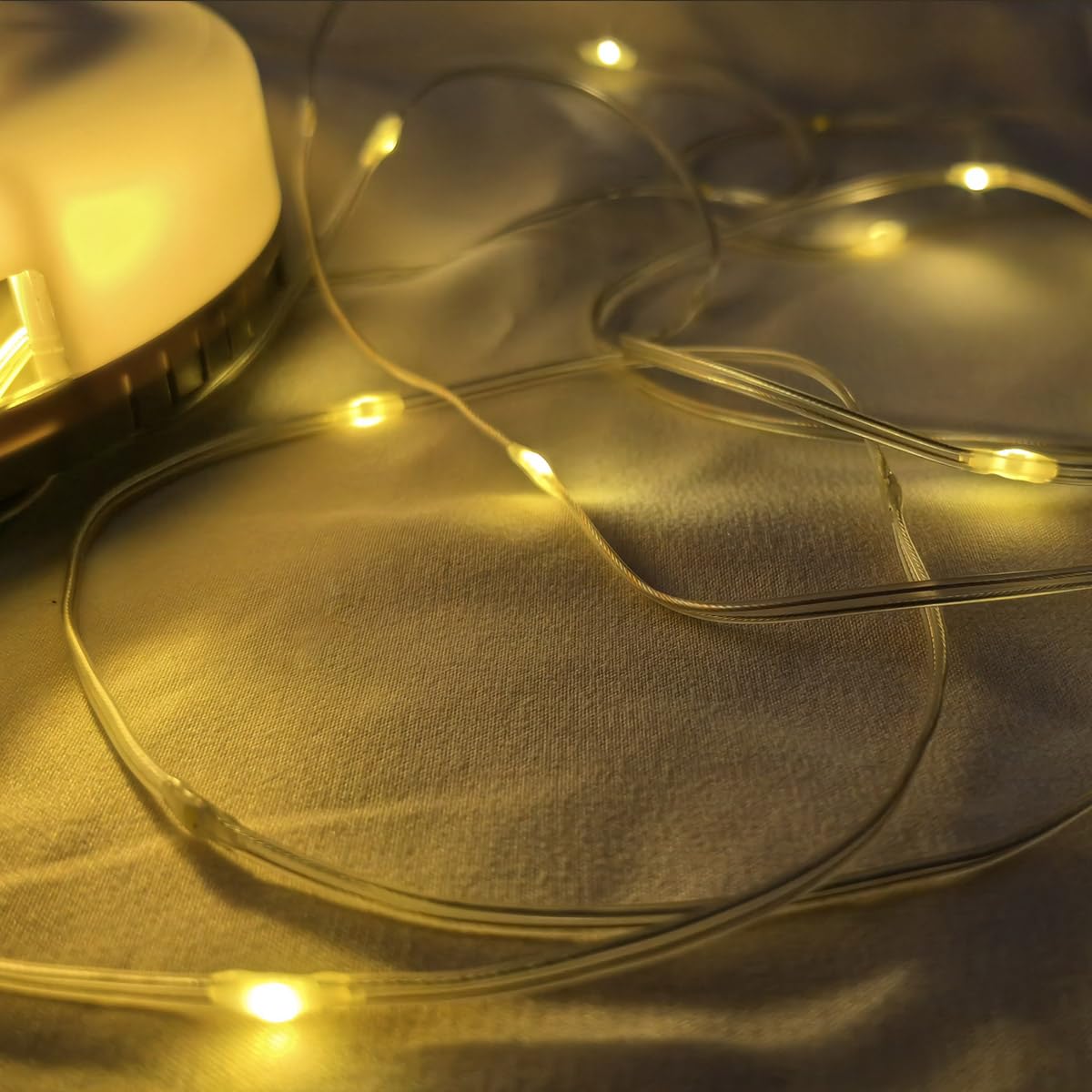 Urvoix 65ft Retractable Waterproof LED Camping Lights - Rechargeable Outdoor String Lights for Tents, Patio, Balcony & Party Decor | Perfect for Camping, Backyard Gatherings & Nighttime Outdoor Events