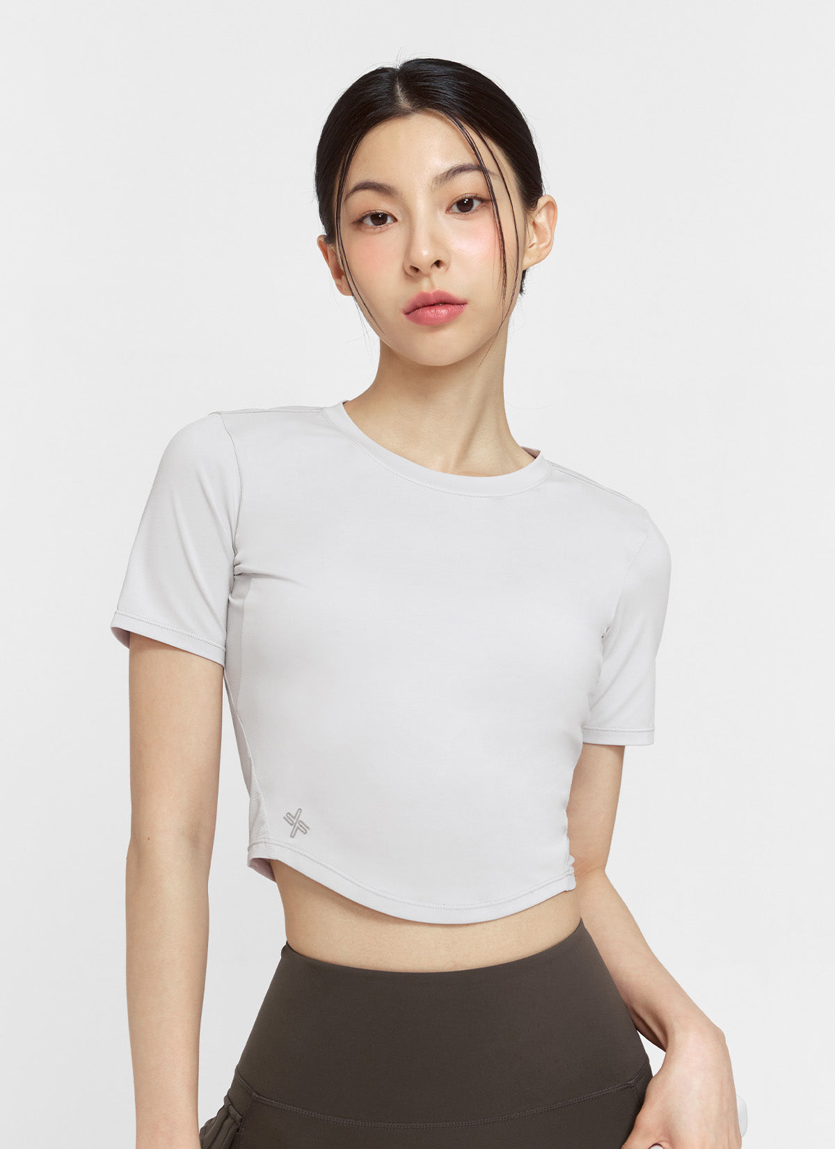 Ice Scent Crop Short Sleeve T-Shirt for Women - Breathable Summer Top for Yoga, Gym & Casual Wear