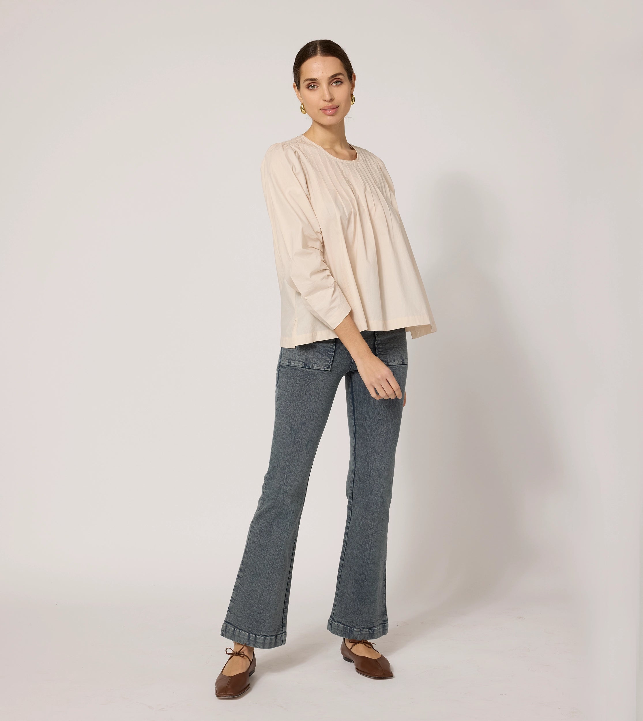 Vintage Ivory Penny Blouse - Elegant Floral Embroidered Women's Top for Casual Wear & Boho Outfits | Perfect for Summer, Office & Date Nights
