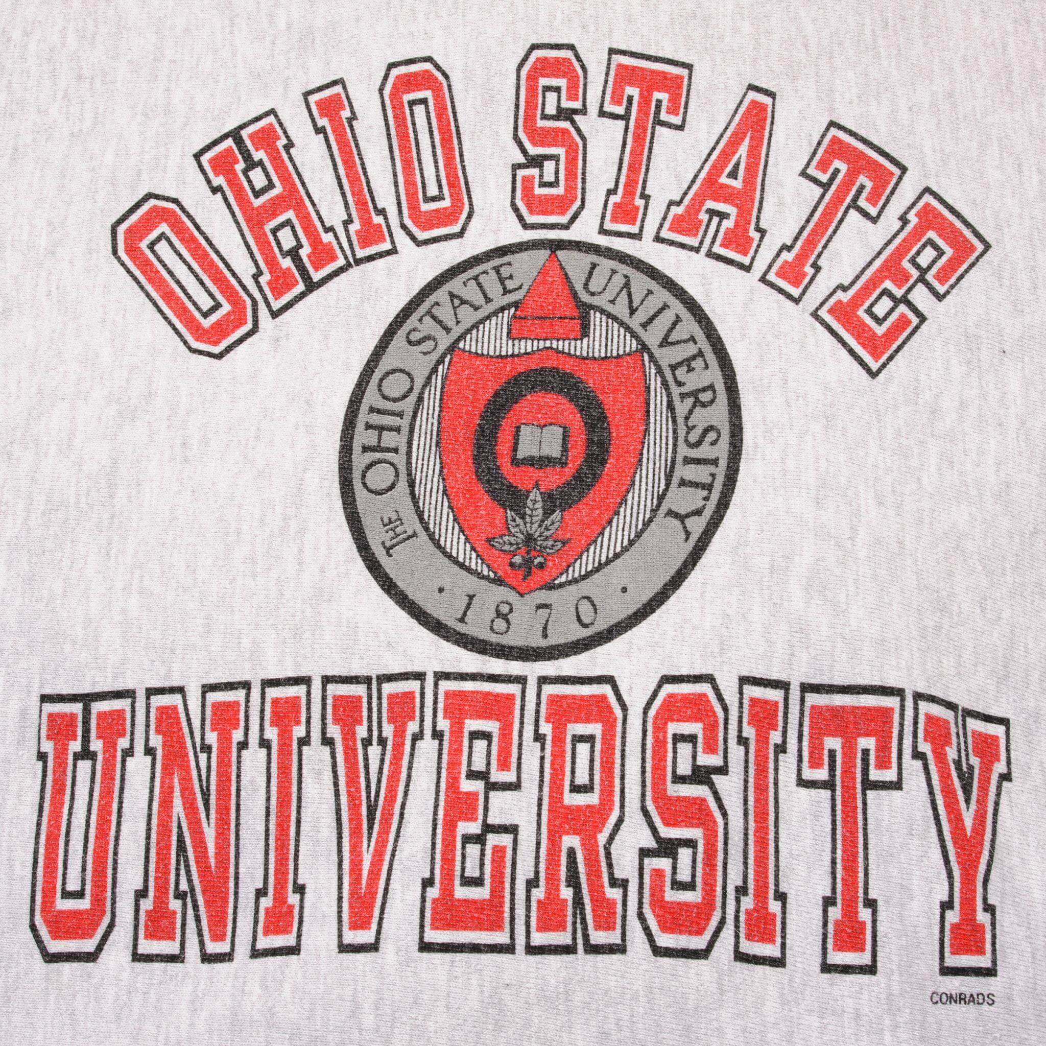 Vintage Champion Reverse Weave Ohio State University Sweatshirt 1990s Large Made in USA - Retro College Hoodie for Game Day & Casual Wear