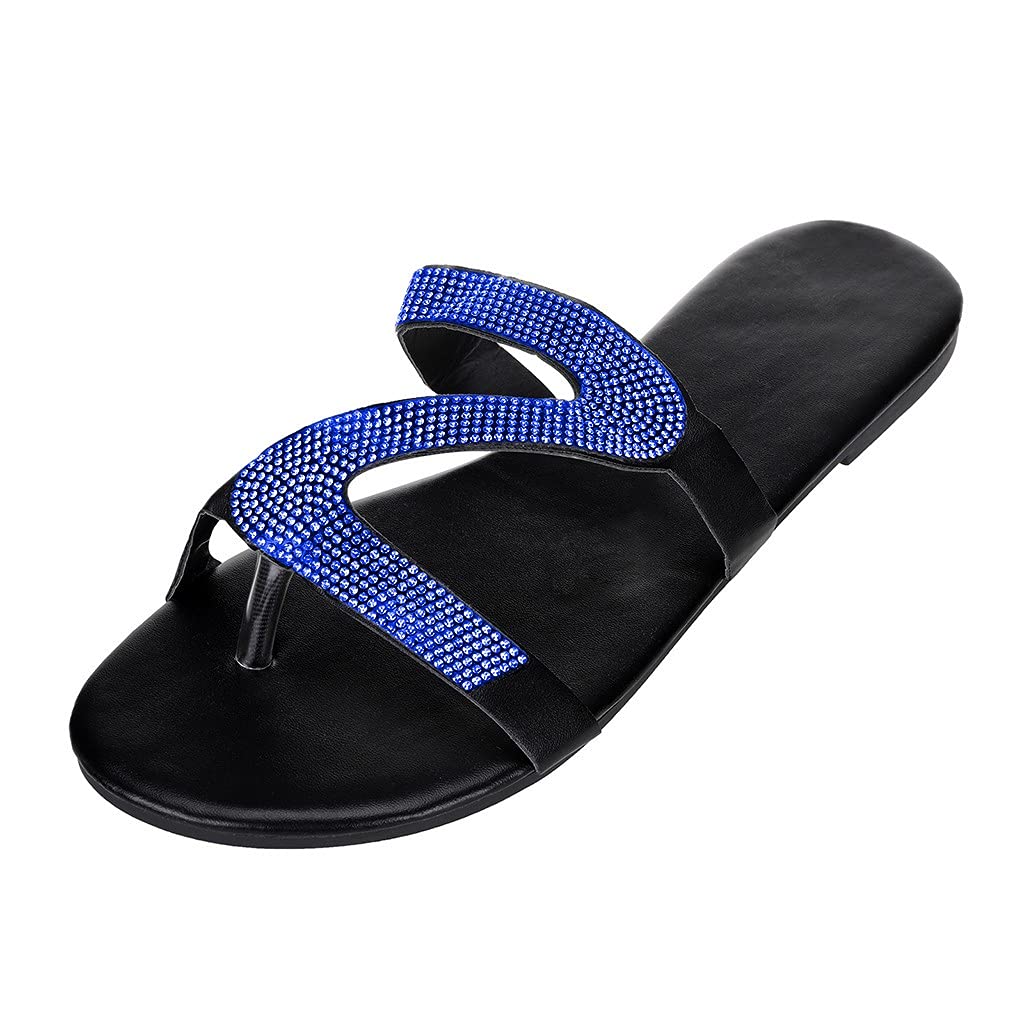 Women's Wedge Sandals - Elegant Dressy & Casual Flat Slippers with Crystal Details, Plus Size Roman Style Sandals for Summer Outfits, Beach, Parties & Daily Wear