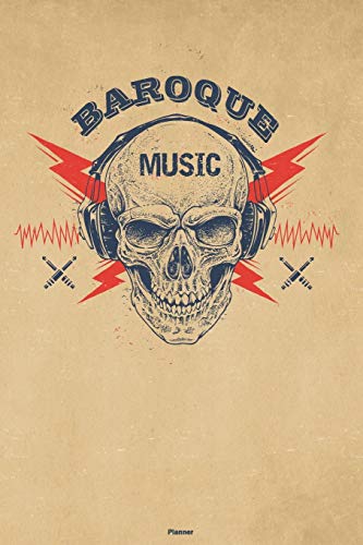 Gothic Skull Headphones Planner 2020 - 6x9 Inch 120-Page Baroque Music Calendar Notebook | Perfect for Musicians, Dark Academia Lovers & Gothic Gift Ideas