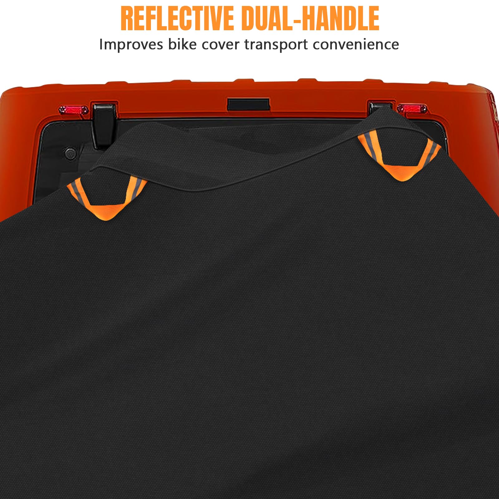 **Heavy Duty 600D Waterproof Bike Cover for 3 Bikes - Outdoor Bicycle Storage & Transport Cover with Reflective Handles & Windproof Buckles - Ideal for Rear Bike Rack Travel & Long-Term Storage**