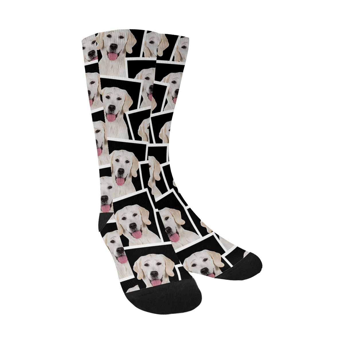 Custom Photo Socks - Personalized Funny Crew Socks with Your Face, Family, Wedding or Pet Pictures - Unique Gift Idea for Birthdays, Anniversaries & Holidays