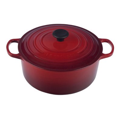 Le Creuset 6.7 Quart Round Dutch Oven - Enameled Cast Iron Cookware, Cherry Red (Cerise) | Perfect for Braising, Stewing, Baking & Slow Cooking