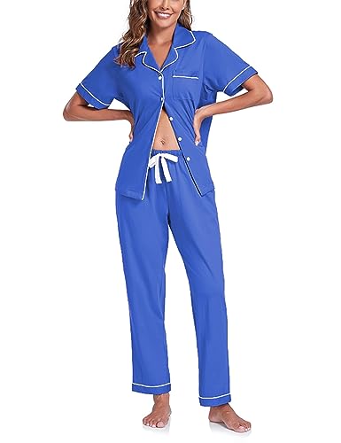 A1-blue-short Sleeve Pjs