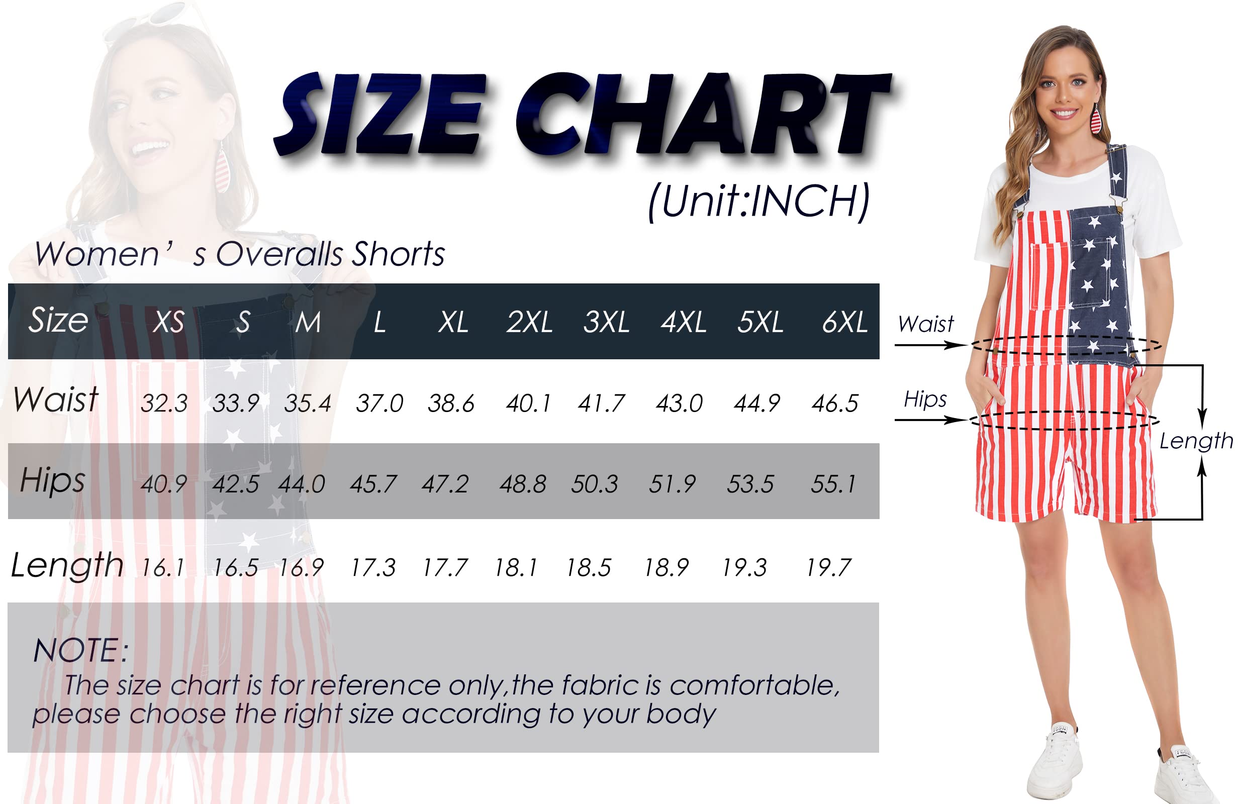 American Flag Denim Overalls Bib Shorts - Adjustable Strap Romper Jumpsuit for Men & Women | Casual Summer Outfit, Workwear & Patriotic Style