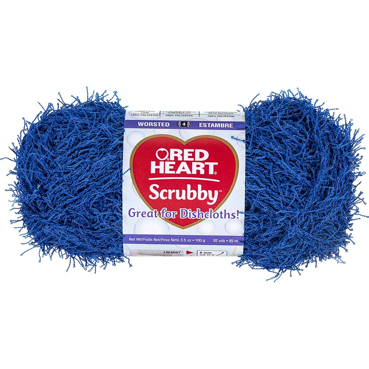 Red Heart Scrubby Yarn - Royal Blue | Premium Crochet & Knitting Yarn for Dishcloths, Scrubbies & Cleaning Projects | Durable & Absorbent for Kitchen & Bathroom Use