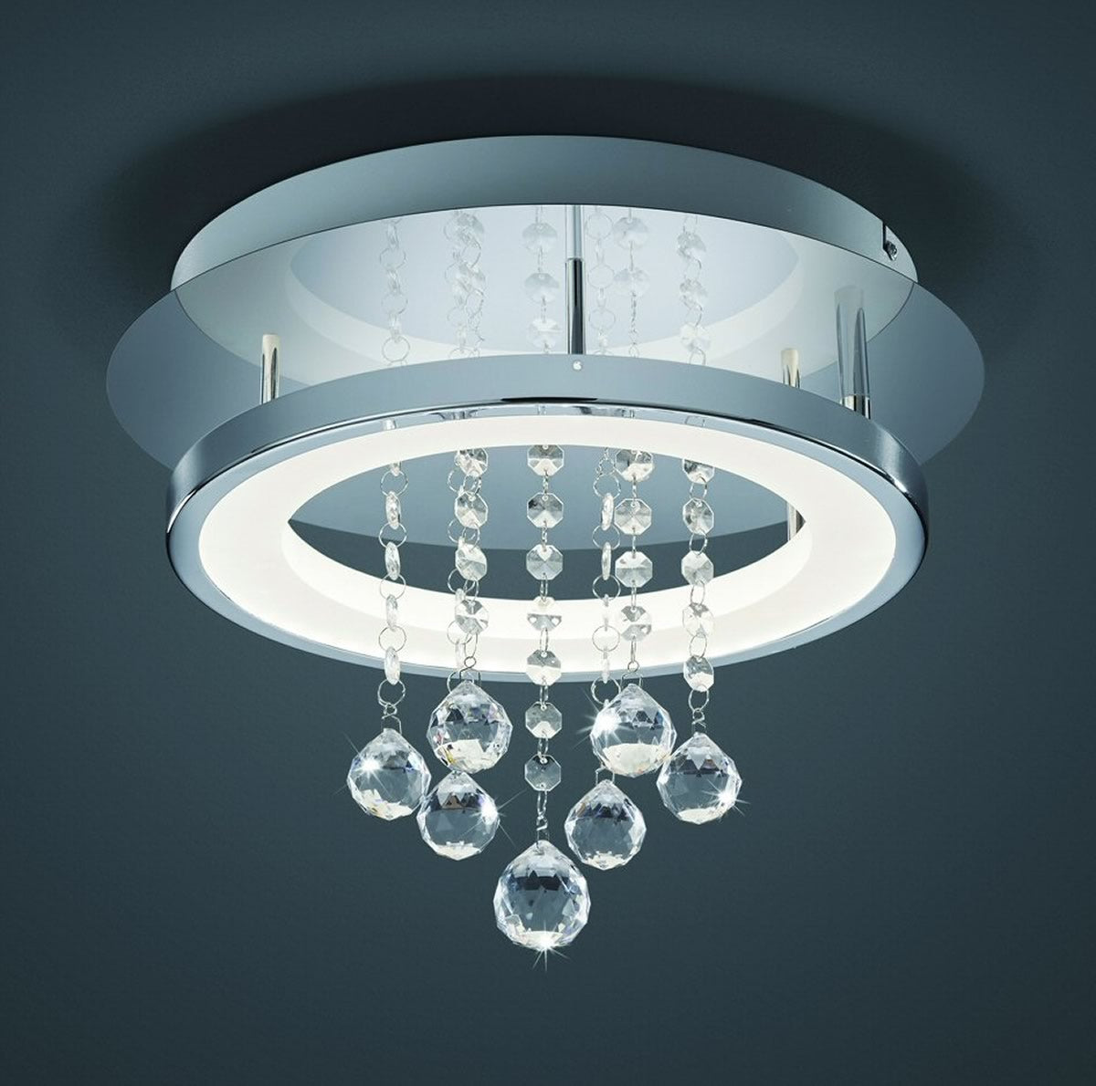 14W Dorian LED Ceiling Light Fixture - Modern Chrome Finish - Perfect for Bedroom, Living Room & Kitchen Lighting