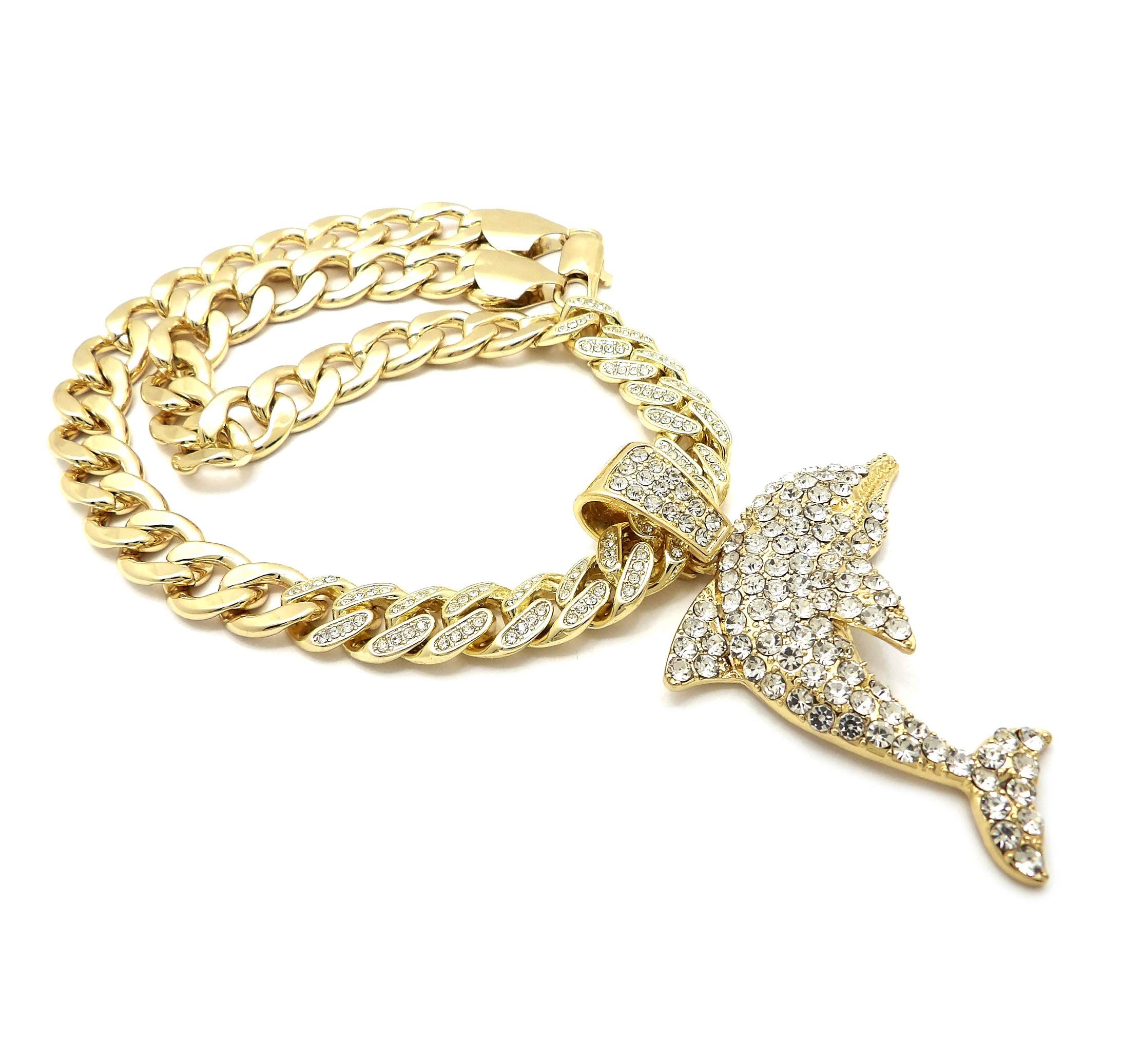 Gold Plated Dolphin Pendant & 11mm 20