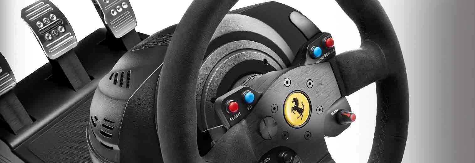THRUSTMASTER T300 Force Feedback Racing Wheel - Ferrari Integral RW Alcantara Edition for PS5, PS4, PC | Premium Simulator Steering Wheel for Gran Turismo, F1 & Racing Games | Perfect for Home Racing Setups & Esports