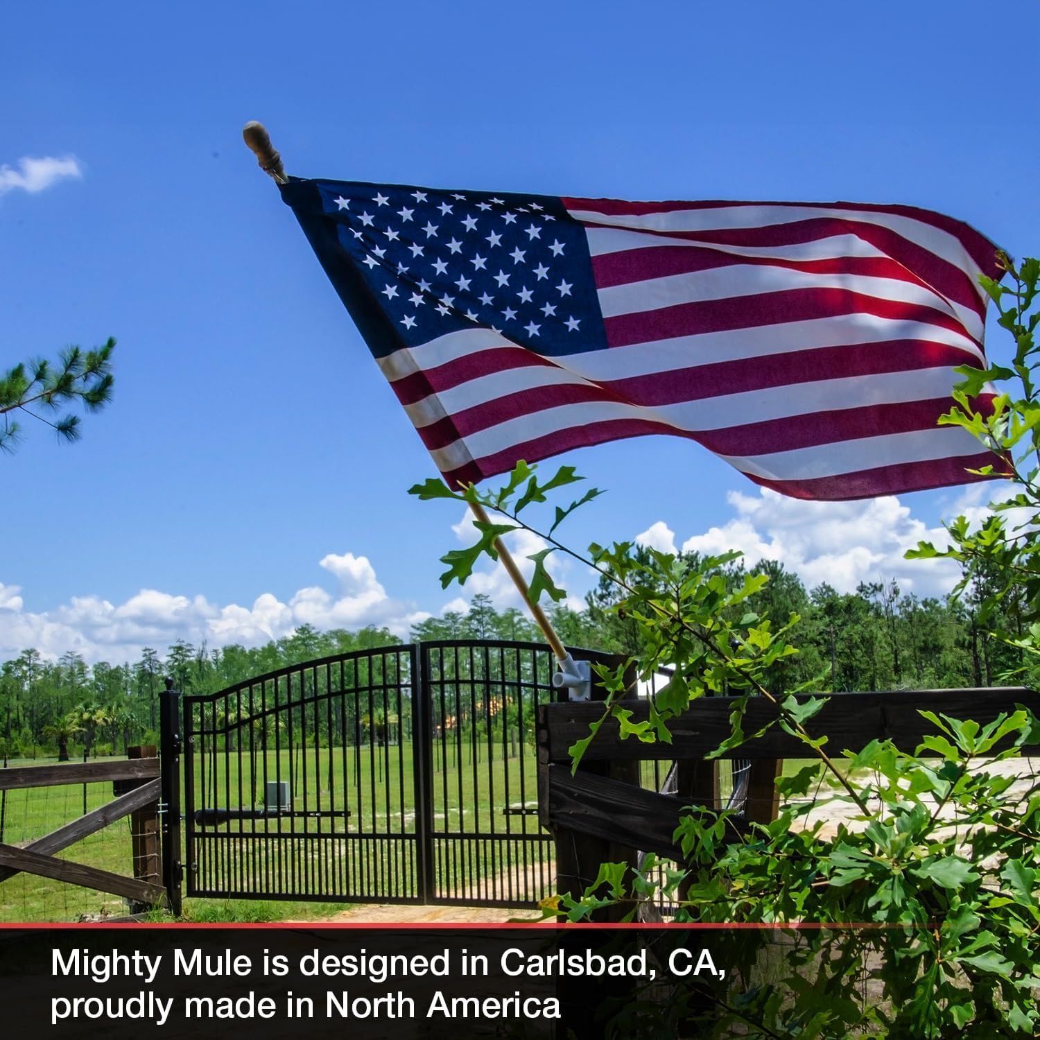 Mighty Mule MM371W-SOL-A Solar Powered Automatic Gate Opener Kit - Heavy Duty Black Gate Motor for Driveway, Farm & Ranch Security (Ideal for Remote Areas Without Electricity)