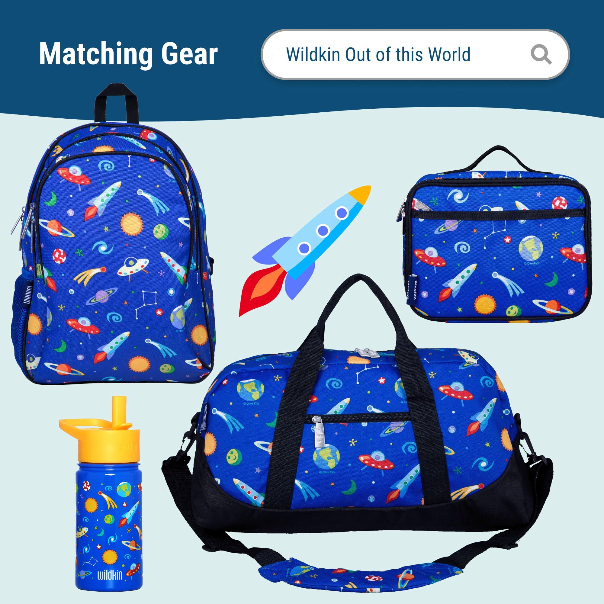 Wildkin Kids Original Nap Mat - Soft & Cozy Sleeping Mat with Pillow for Toddlers & Preschoolers | Perfect for Daycare, School, Travel & Sleepovers | Machine Washable | Space Theme Design