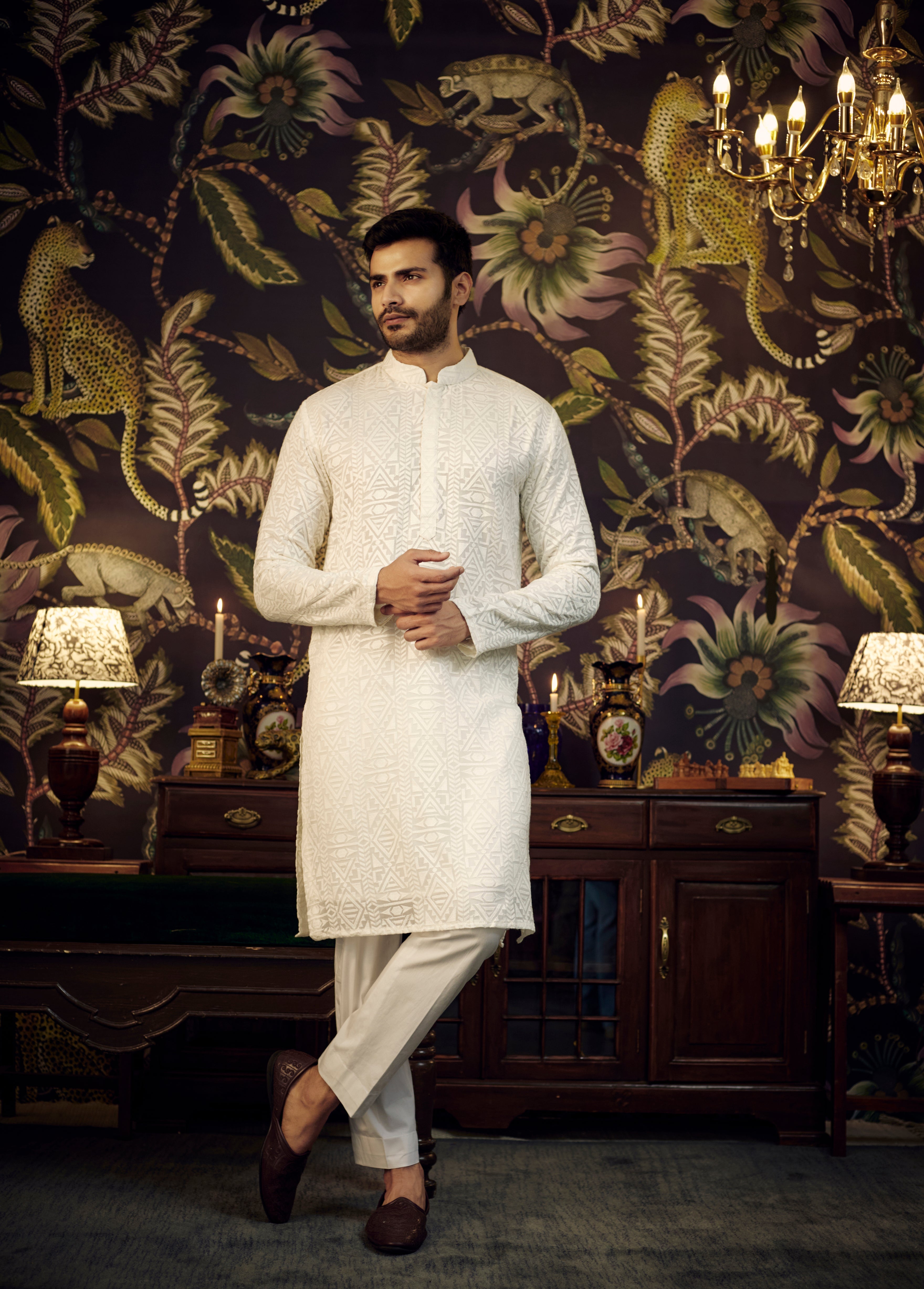 Elegant White Chikankari Kurta for Women - Traditional Indian Embroidered Tunic - Perfect for Festivals, Weddings & Casual Wear