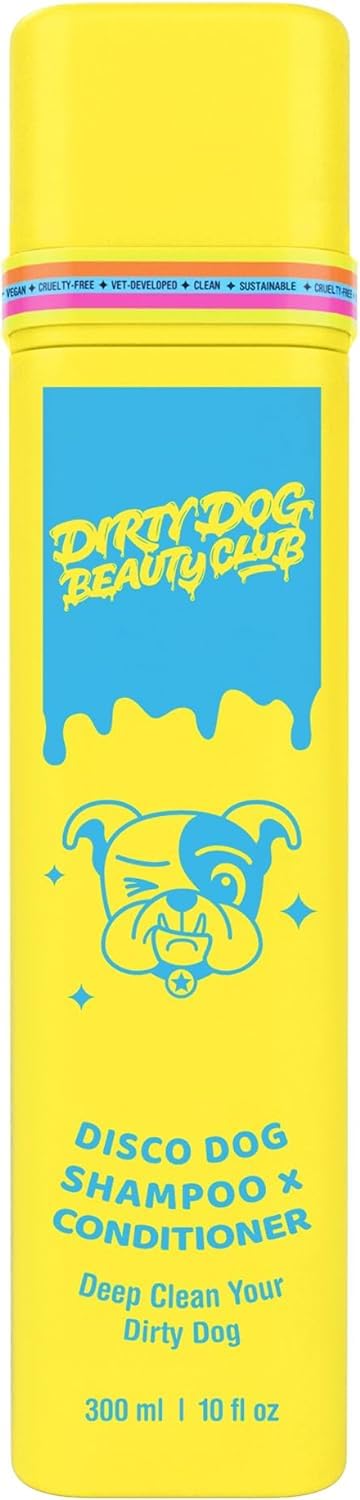 Disco Dog Shampoo & Conditioner - Organic Essential Oils, Vegan & Sulfate-Free Pet Grooming (10oz) - Vet Formulated for Shiny Coat & Healthy Skin - Perfect for Bath Time & Dog Spa Days - Sage Breeze Scent