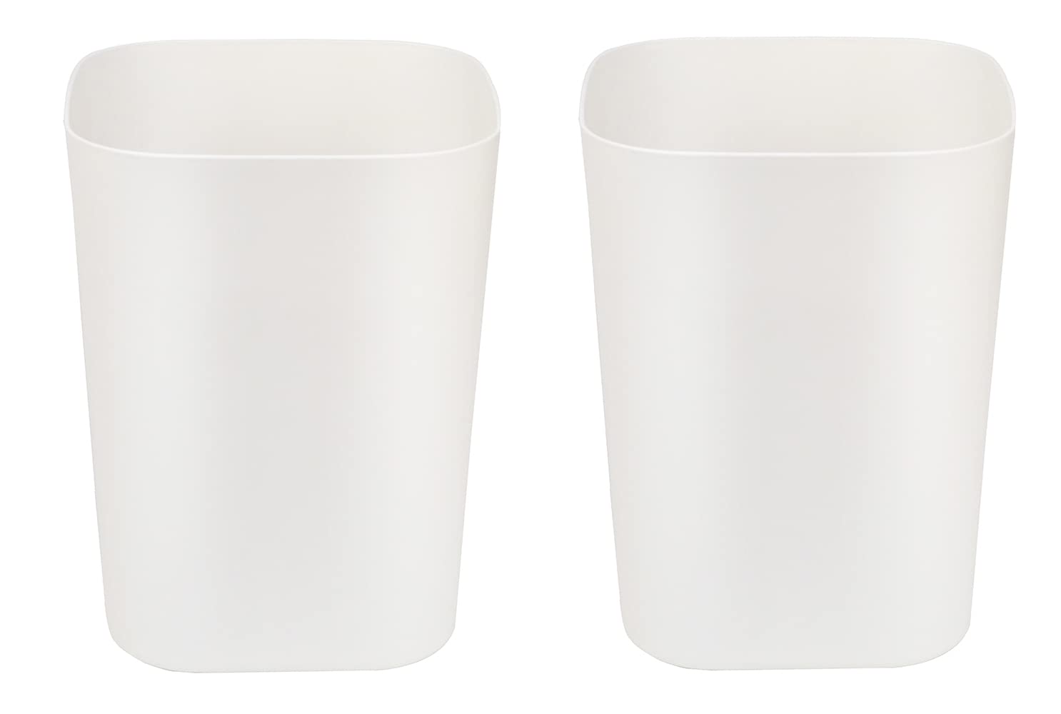 Besli 2 Gallon Small Trash Can - Mini Wastebasket for Bathroom, Bedroom, Kitchen & Office - Compact Garbage Bin with Lid (White, 2 Pack) - Perfect for Small Spaces & Home Organization