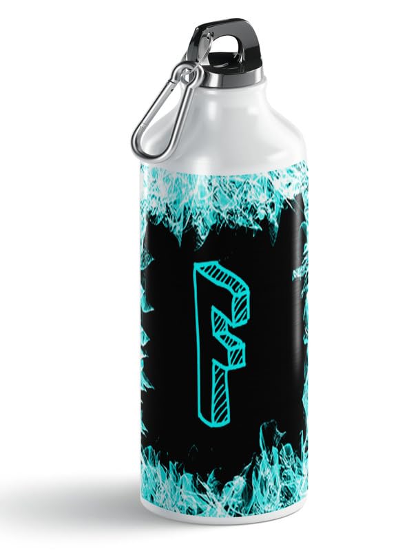 PrintingZone Personalized Alphabet Letter F 600ml Aluminum Water Bottle - Customized Hindi World Design, Ideal for Birthday, Rakhi, Brother & Sister Gifts (AS-17) | Great for School, Office, Gym & Outdoor Activities