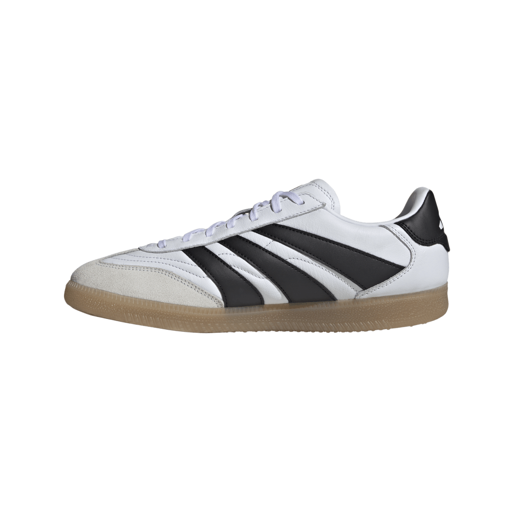 Adidas Predator Freestyle IN Indoor Soccer Shoes for Men - White/Black/Gold Metallic - Lightweight Comfort & Traction for Indoor Football, Futsal, and Training Sessions