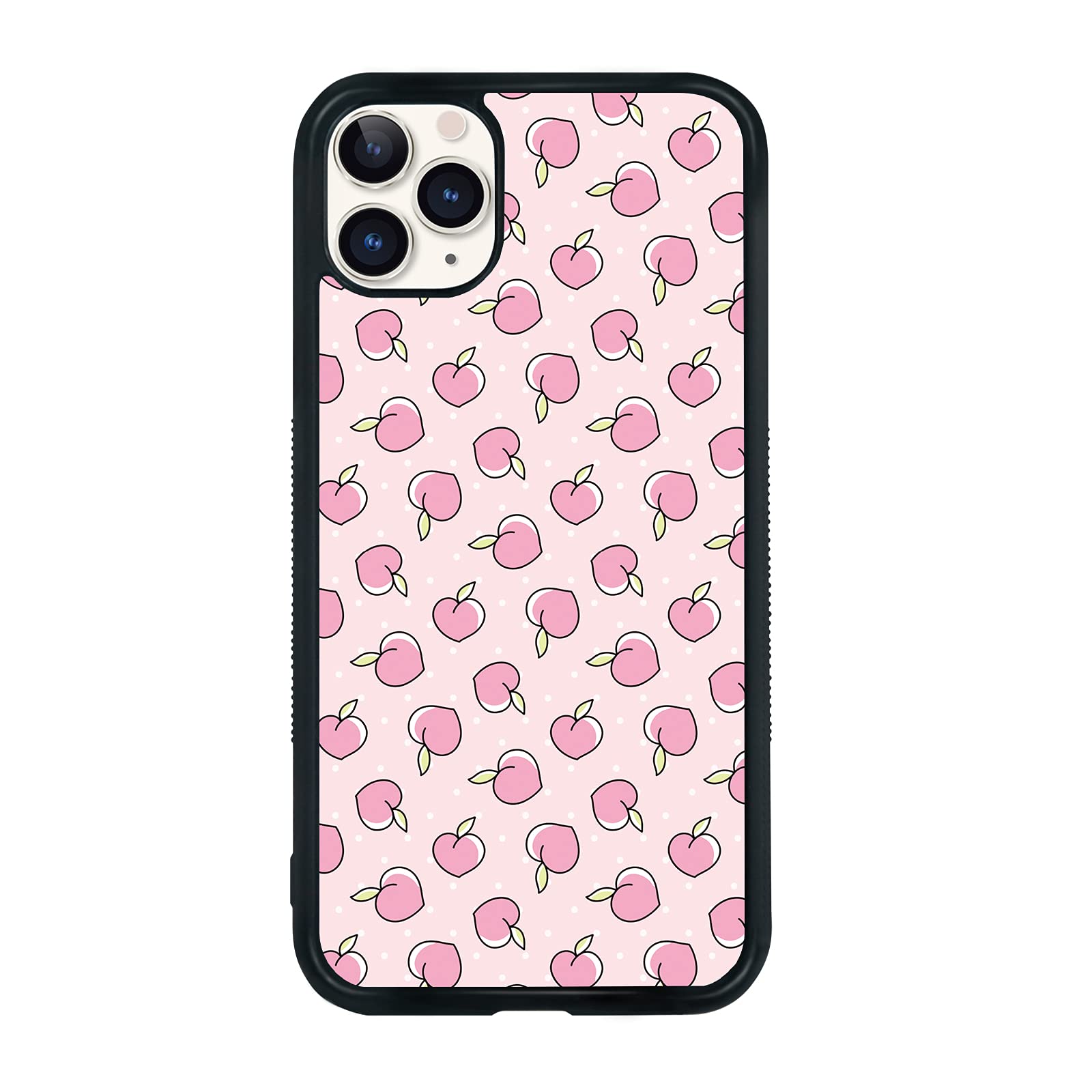 **Pink Peaches iPhone 11 Pro Case - Shockproof Protective TPU & Aluminum Cover for Women & Girls - Cute Tropical Design for Everyday Use & Travel**