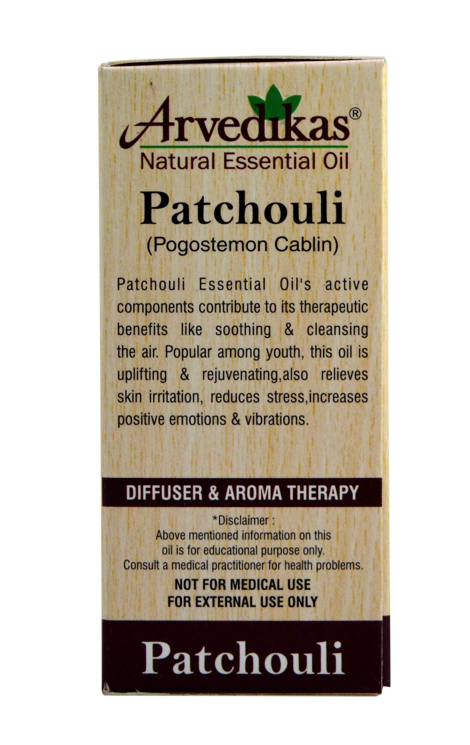 Arvedikas Patchouli Essential Oil 10ml - Promotes Healthy Hair, Glowing Skin & Hair Fall Control | Perfect for Aromatherapy, Massage & DIY Skincare