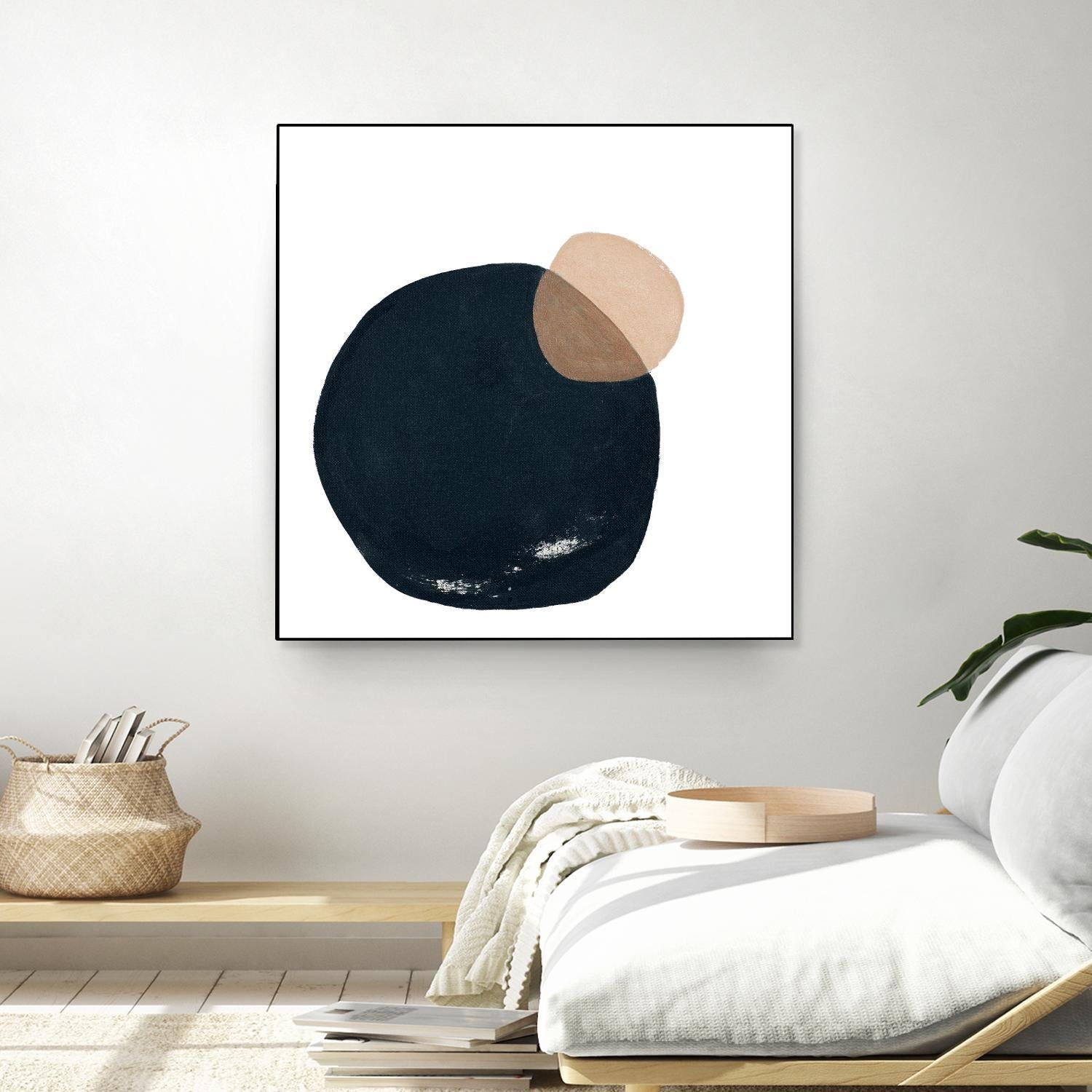 Abstract Circular Wall Art - Modern Geometric Canvas Painting for Home & Office Decor | Perfect for Living Room, Bedroom, or Workspace