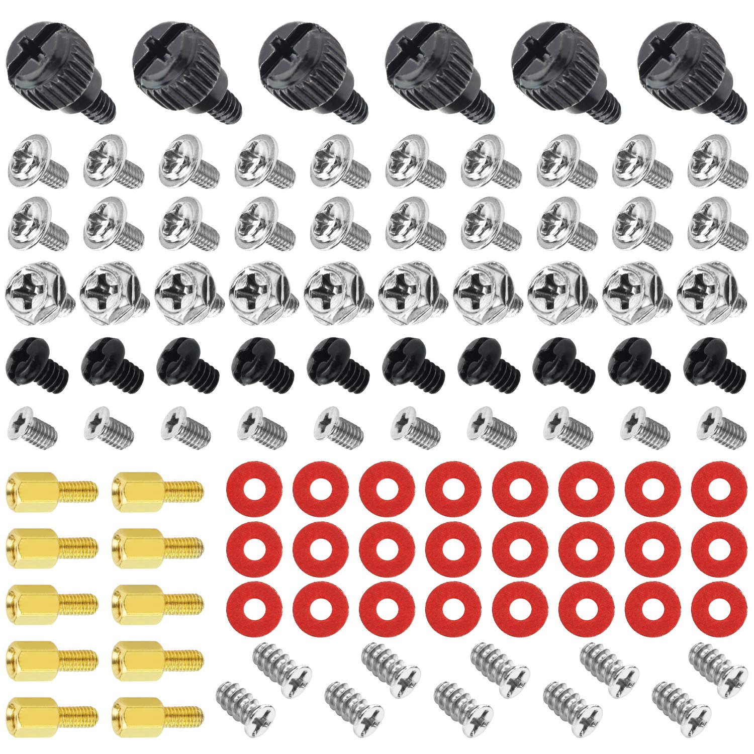 Premium PC Computer Screws & Standoffs Kit - Motherboard, Hard Drive, Case, Fan & Graphics Card Mounting Hardware | Secure & Durable Fasteners for PC Building & Repair