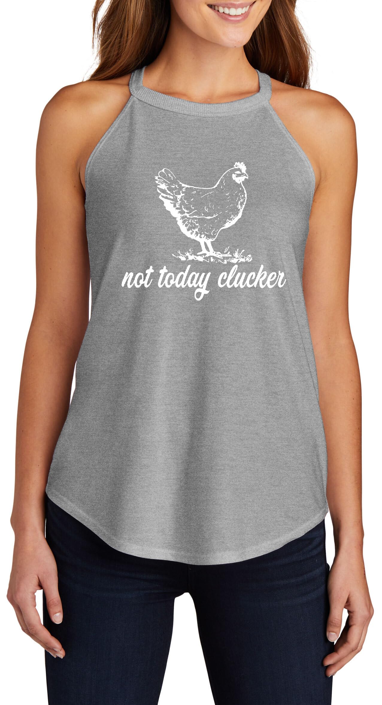 Women's Funny 'Not Today' Clucker Rocker Graphic Tank Top - Casual Summer Tee for Beach, Parties & Everyday Wear
