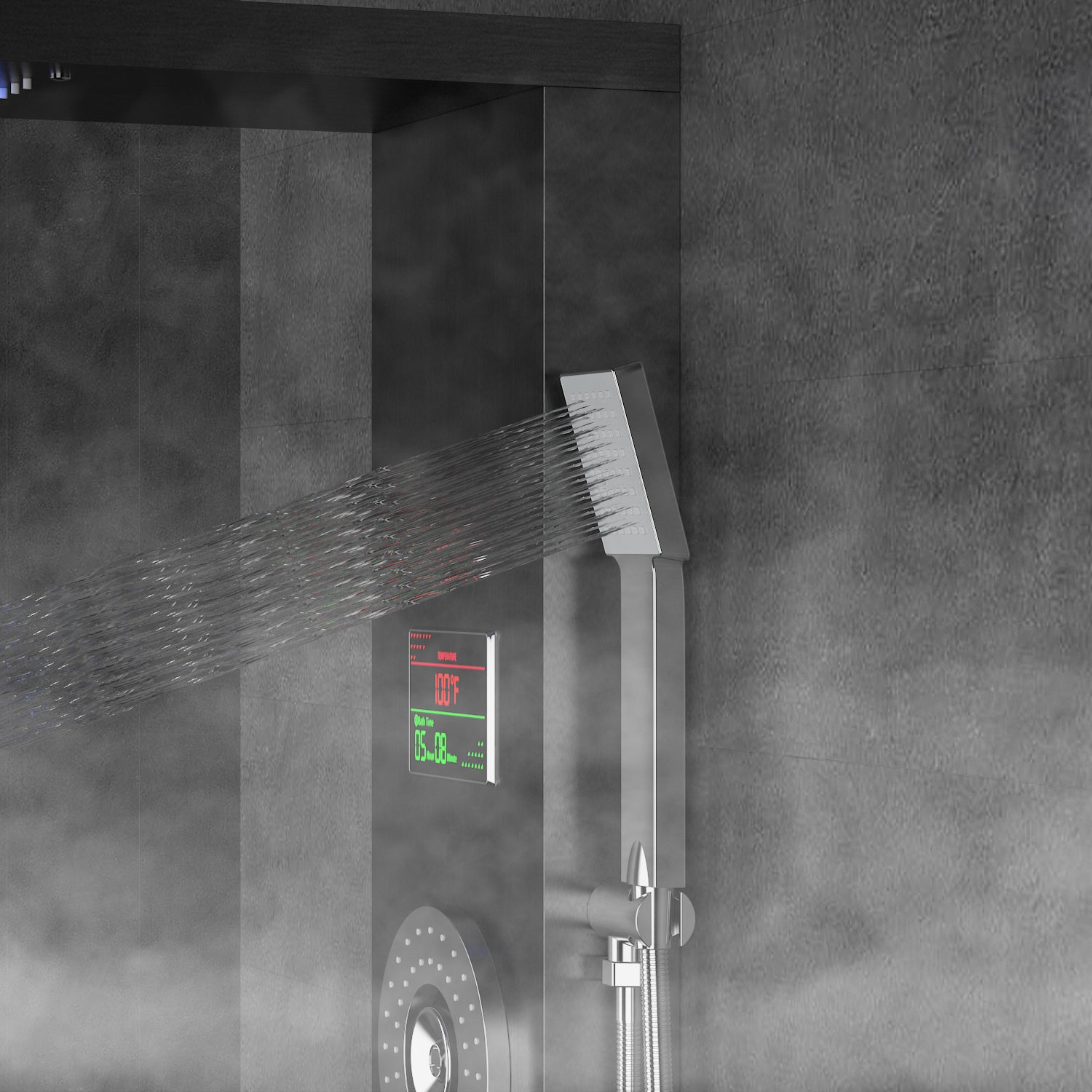 Premium LED Shower Panel System with Rainfall Shower Head & Handheld Spray - Perfect for Spa-Like Bathroom Upgrades and Relaxing Massage Experience