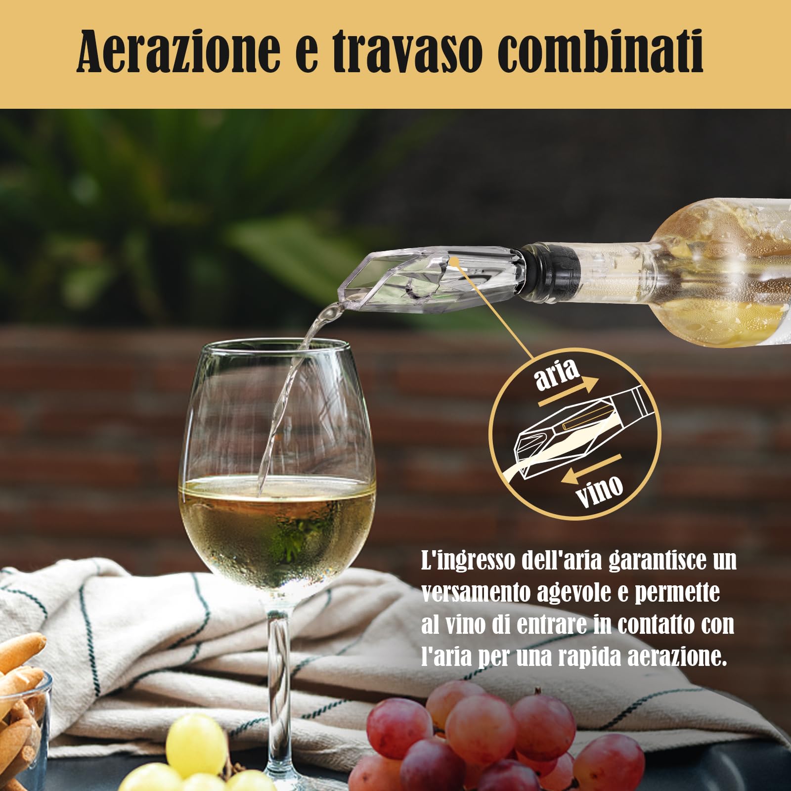 INOMO Wine Chilling Stick with Pour Spout - Stainless Steel Wine Cooler for Men & Women - Perfect Birthday, Valentine's Day Gift for Him or Her - Great for Parties, Date Nights & Home Entertaining