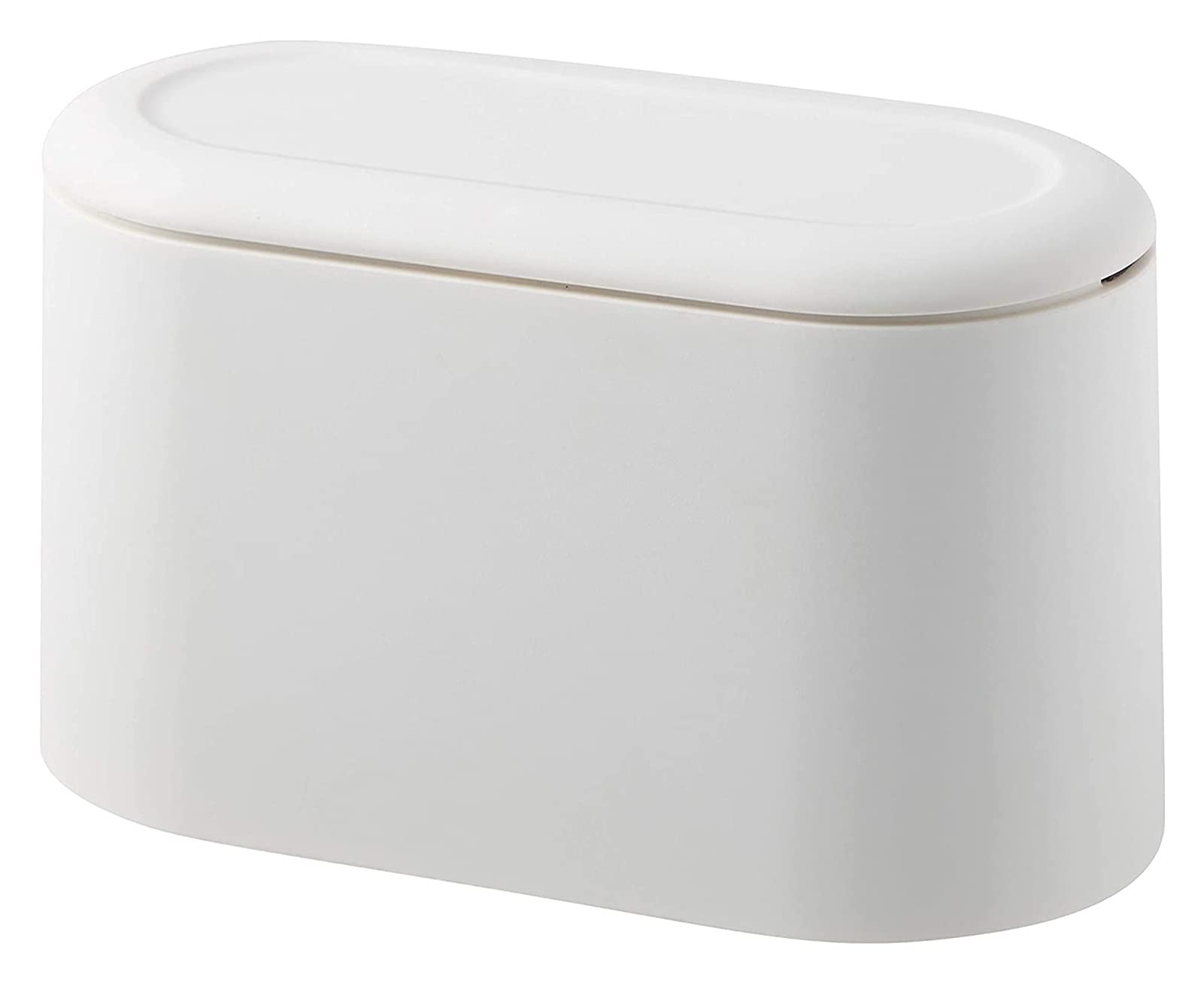 SoGuDio Mini Countertop Trash Can with Press Cartridge Cover - Light White Small Waste Bin for Kitchen, Bathroom, Vanity, Office & Car - Perfect Makeup Holder & Desktop Garbage Can for Home & Workspaces